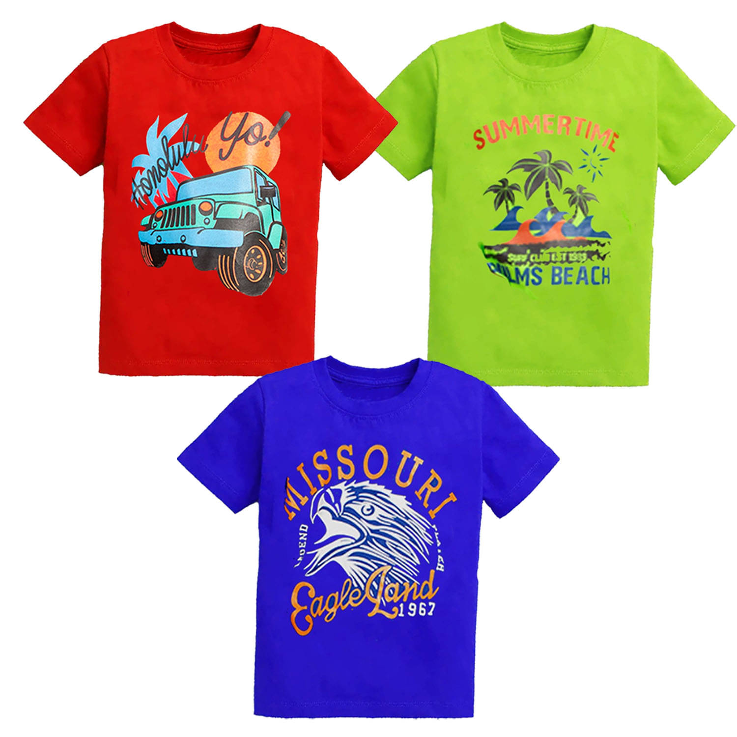     			NEW ERA BY AMARA Pack of 2 Boys Cotton T-Shirt ( Multicolor )