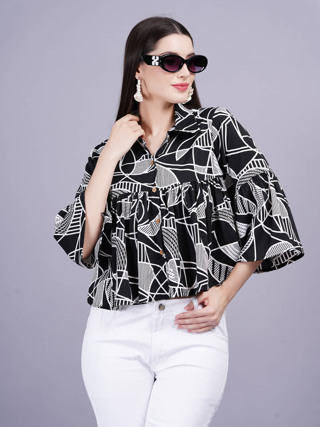 Oh Mi Dios Women's Viscose Rayon Regular Top ( Black ) Oh Mi Dios Women's Viscose Rayon Regular Top ( Black )