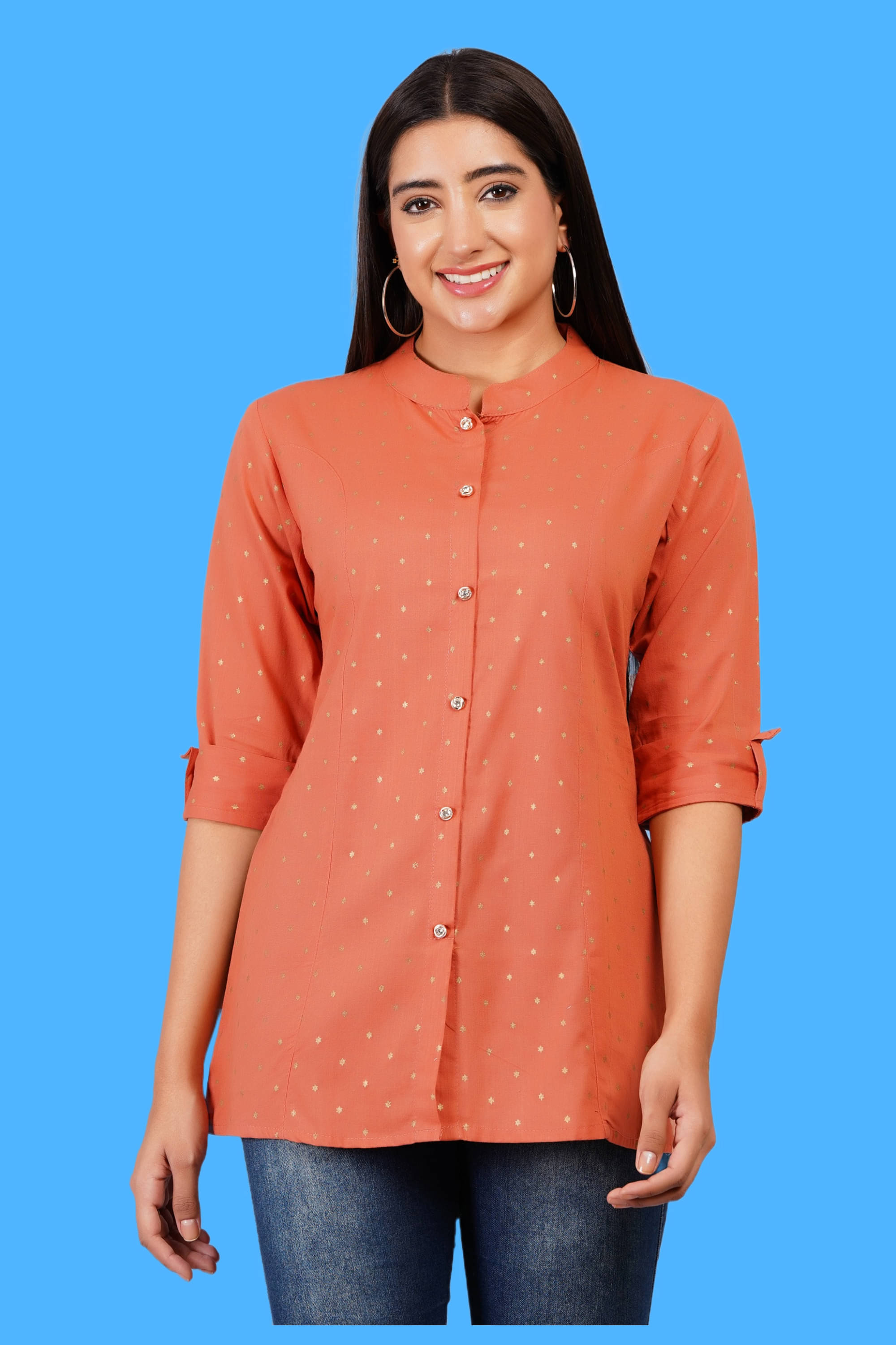 Oh Mi Dios Women's Cotton Regular Top ( Rust ) Oh Mi Dios Women's Cotton Regular Top ( Rust )