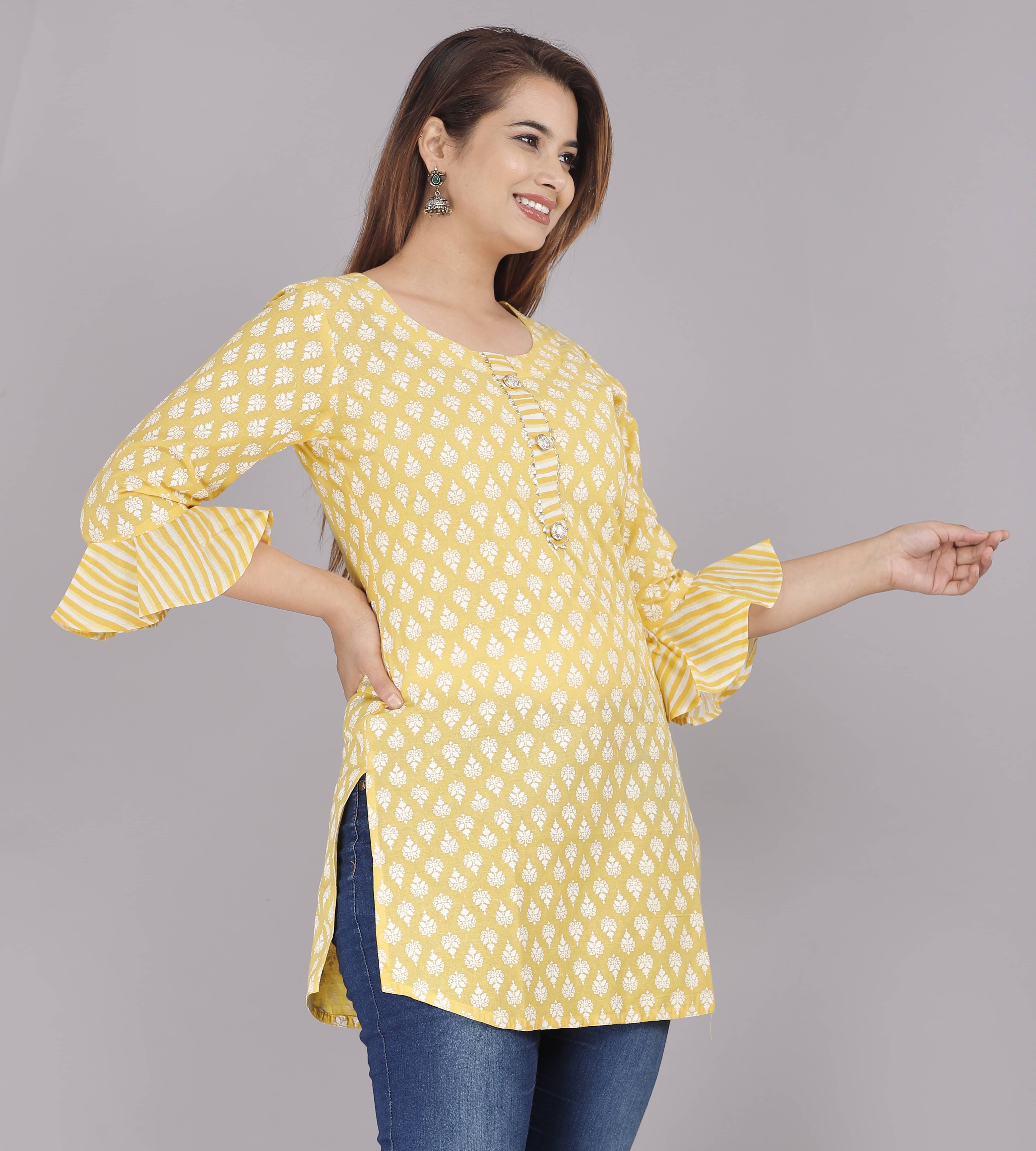     			Oh Mi Dios Women's Cotton Blend Regular Top ( Yellow )