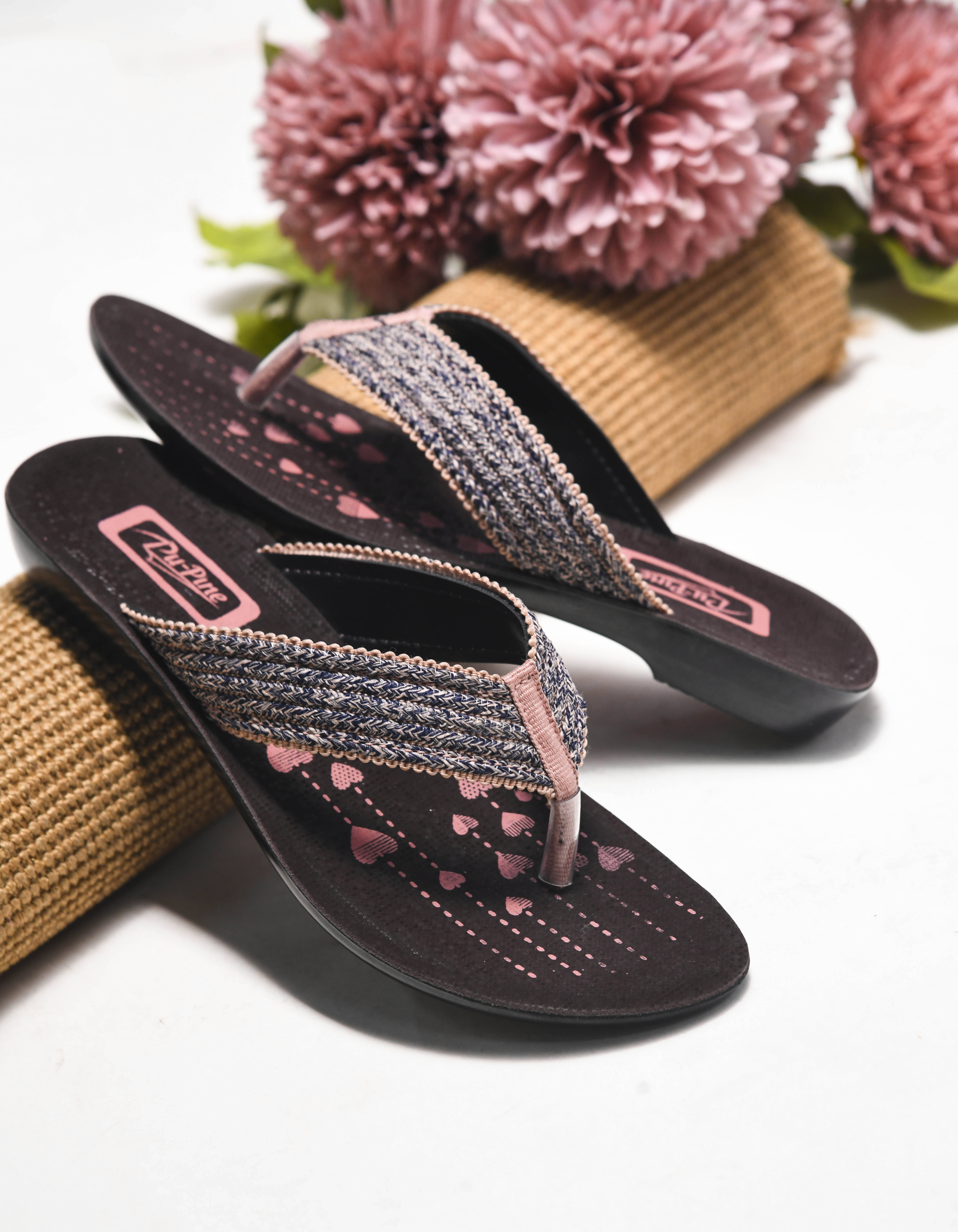     			Pu-PIne Brown Women's Flip Flop