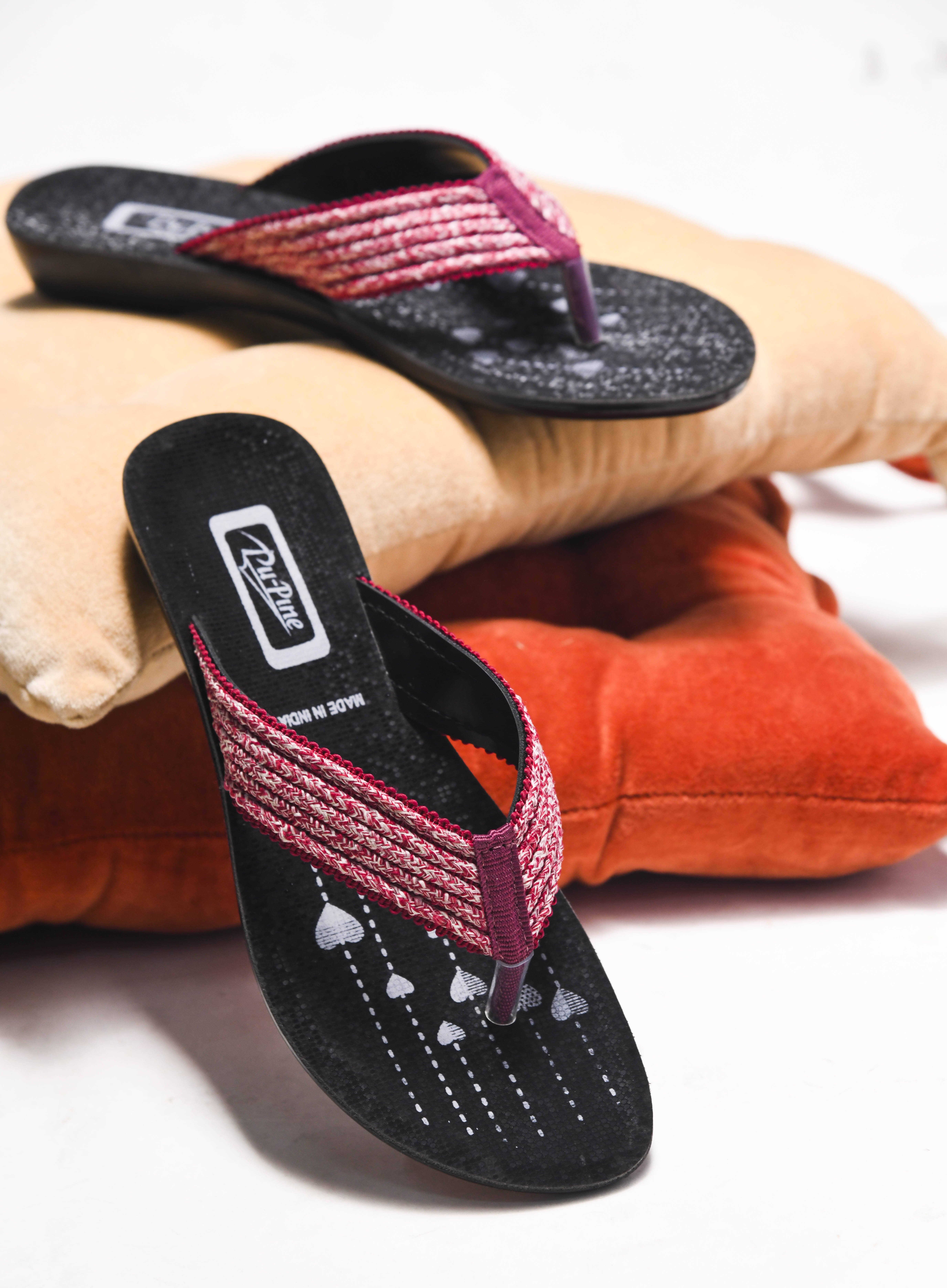     			Pu-PIne Red Women's Flip Flop