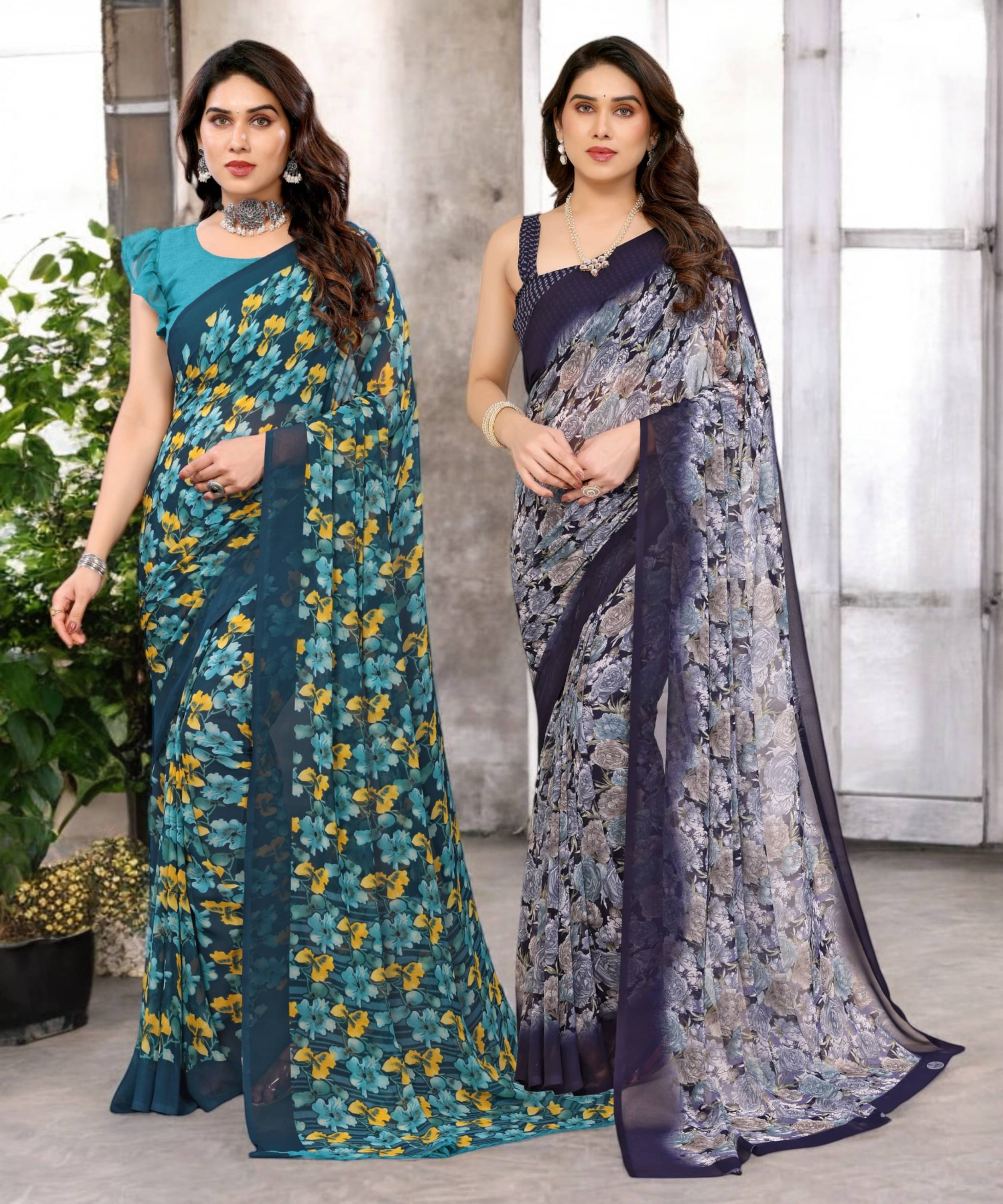TTH Georgette Printed Saree Without Blouse Piece ( Multicolor 17 ) TTH Georgette Printed Saree Without Blouse Piece ( Multicolor 17 )