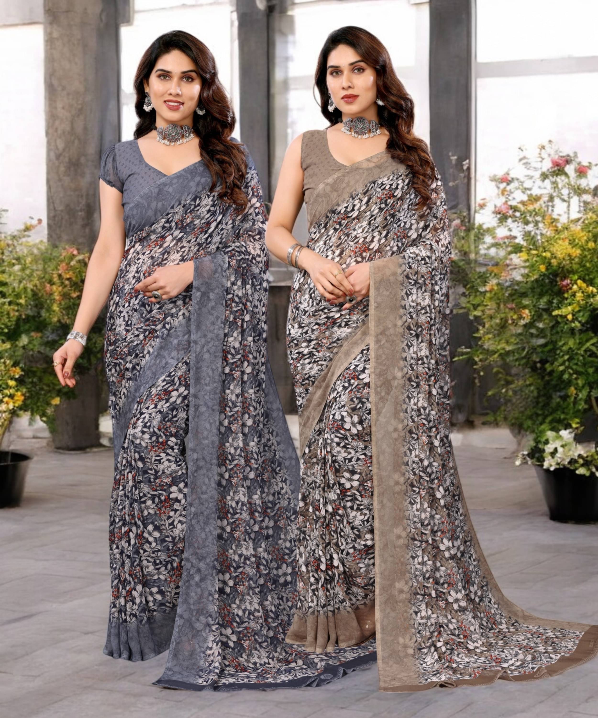 TTH Georgette Printed Saree Without Blouse Piece ( Multicolor 11 ) TTH Georgette Printed Saree Without Blouse Piece ( Multicolor 11 )