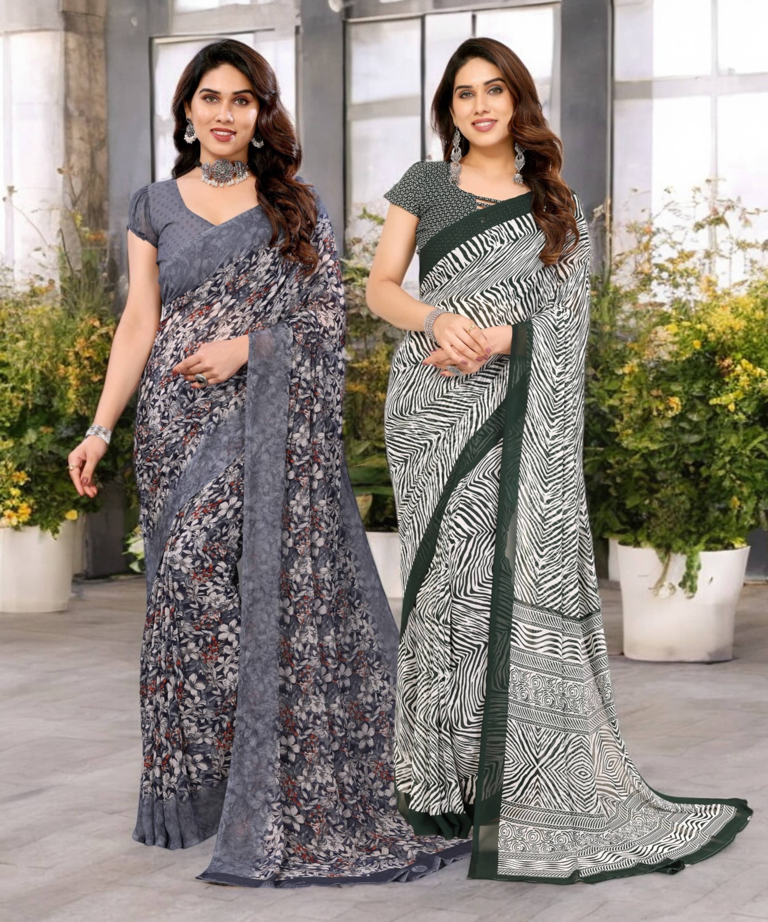 TTH Georgette Printed Saree Without Blouse Piece ( Multicolor 17 ) TTH Georgette Printed Saree Without Blouse Piece ( Multicolor 17 )