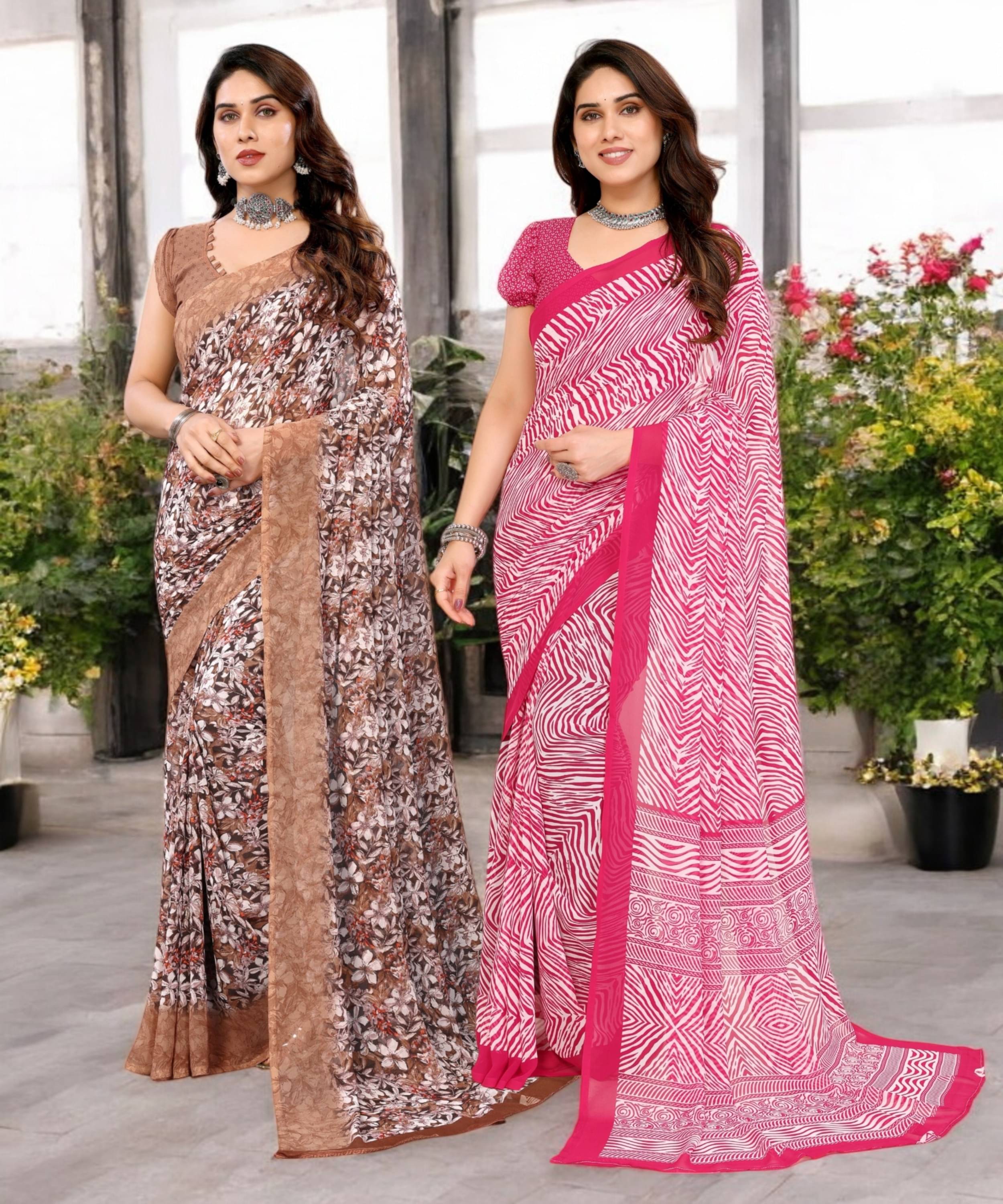 TTH Georgette Printed Saree Without Blouse Piece ( Multicolor 13 )     			TTH Georgette Printed Saree Without Blouse Piece ( Multicolor 13 )