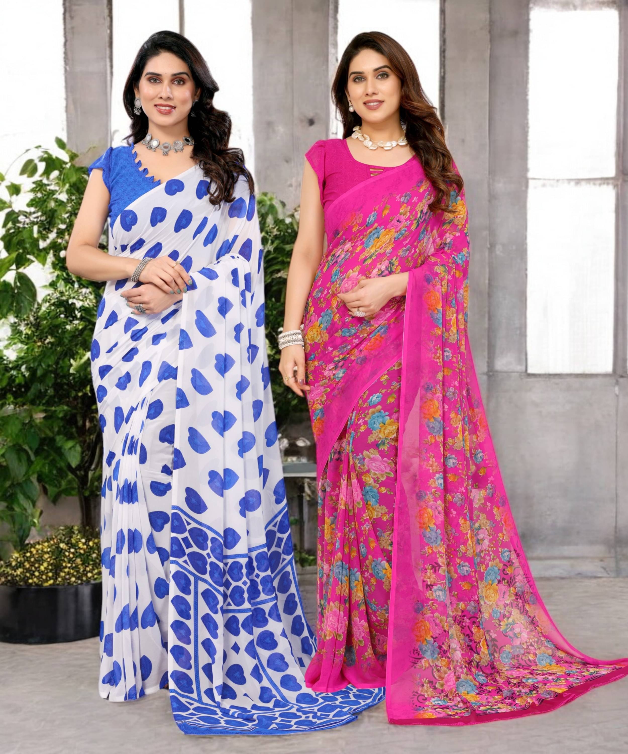     			TTH Georgette Printed Saree Without Blouse Piece ( Multicolor 13 )