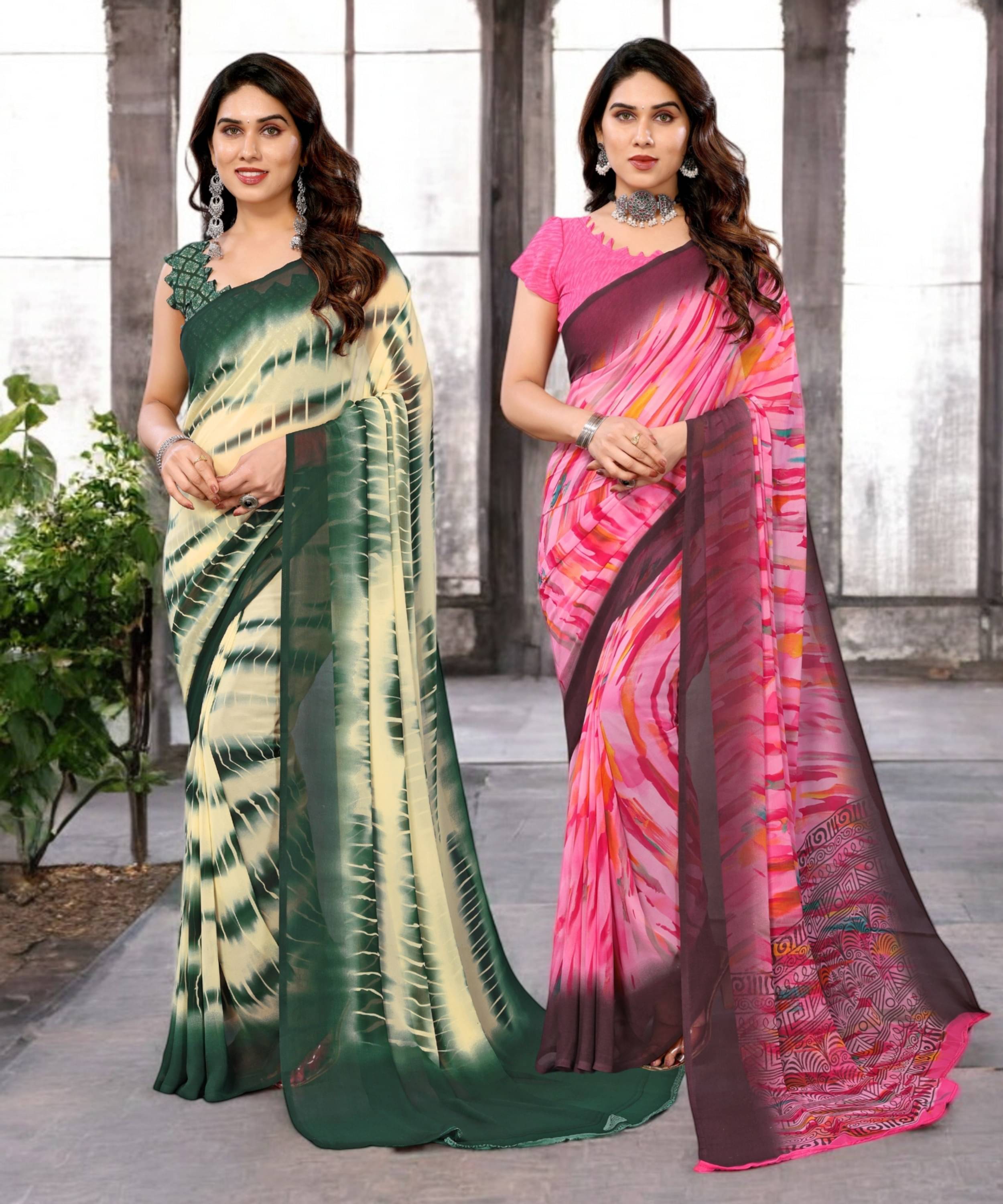 TTH Georgette Printed Saree Without Blouse Piece ( Multicolor 2 ) TTH Georgette Printed Saree Without Blouse Piece ( Multicolor 2 )