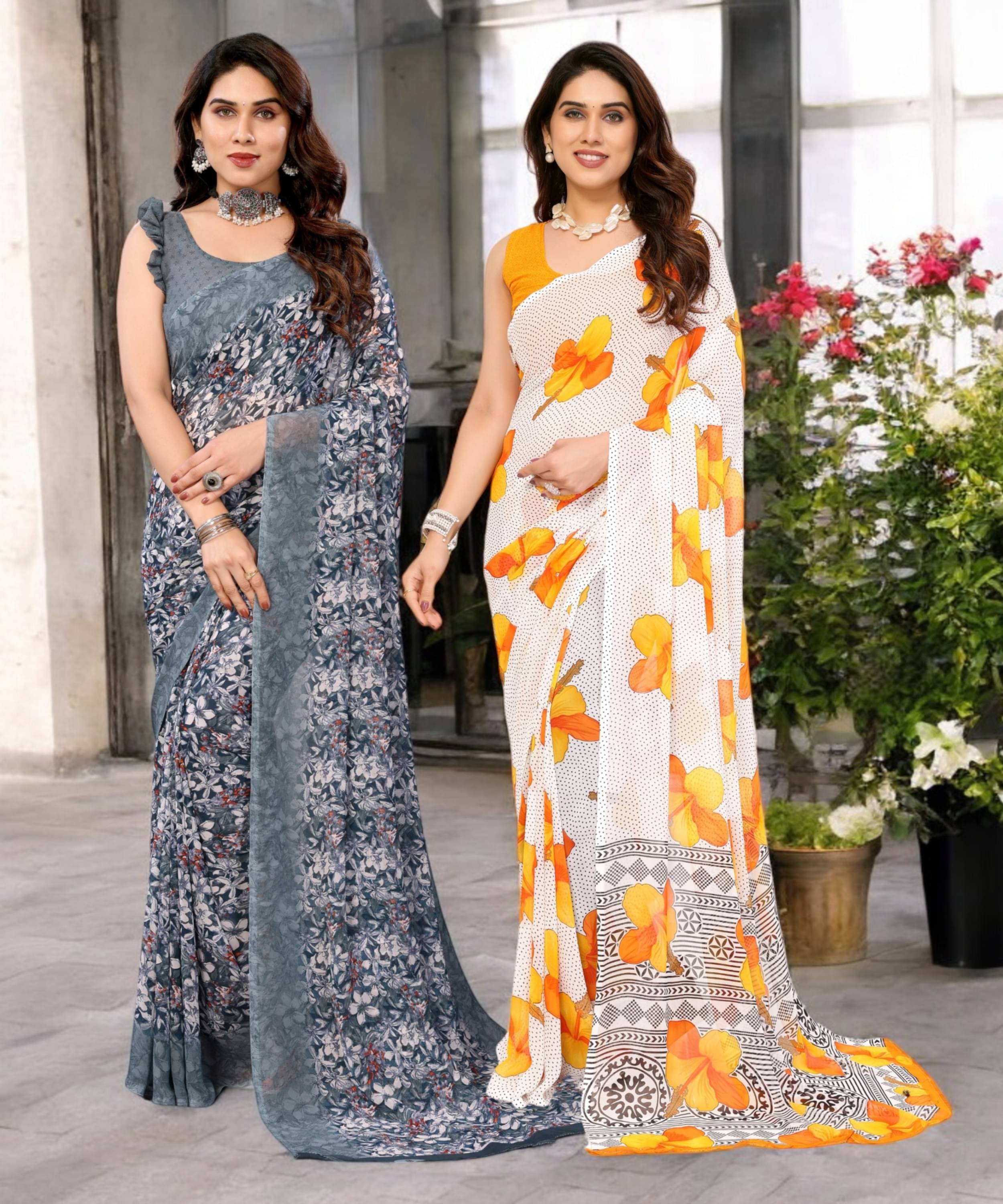 TTH Georgette Printed Saree Without Blouse Piece ( Multicolor 10 ) TTH Georgette Printed Saree Without Blouse Piece ( Multicolor 10 )