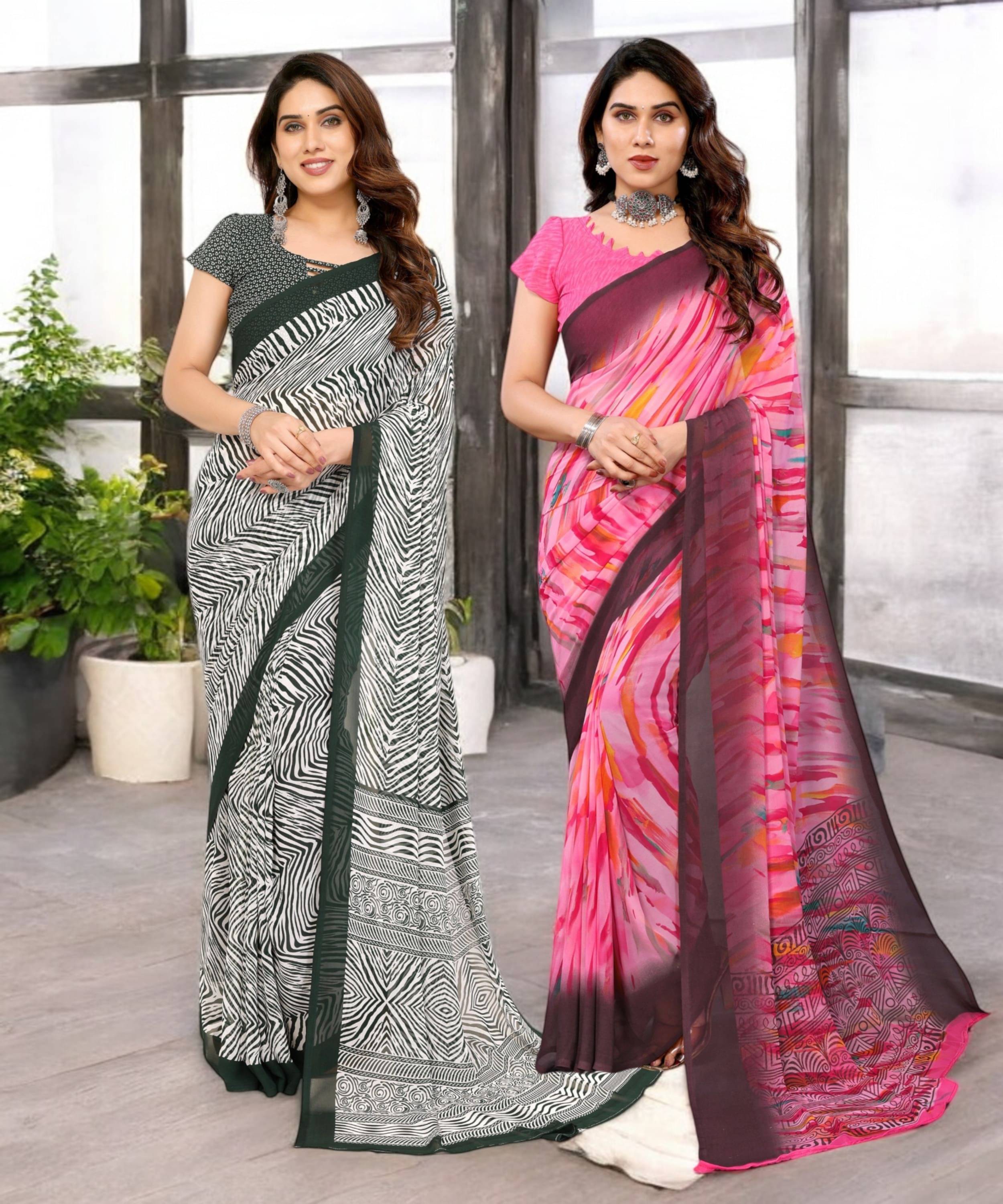TTH Georgette Printed Saree Without Blouse Piece ( Multicolor 17 ) TTH Georgette Printed Saree Without Blouse Piece ( Multicolor 17 )