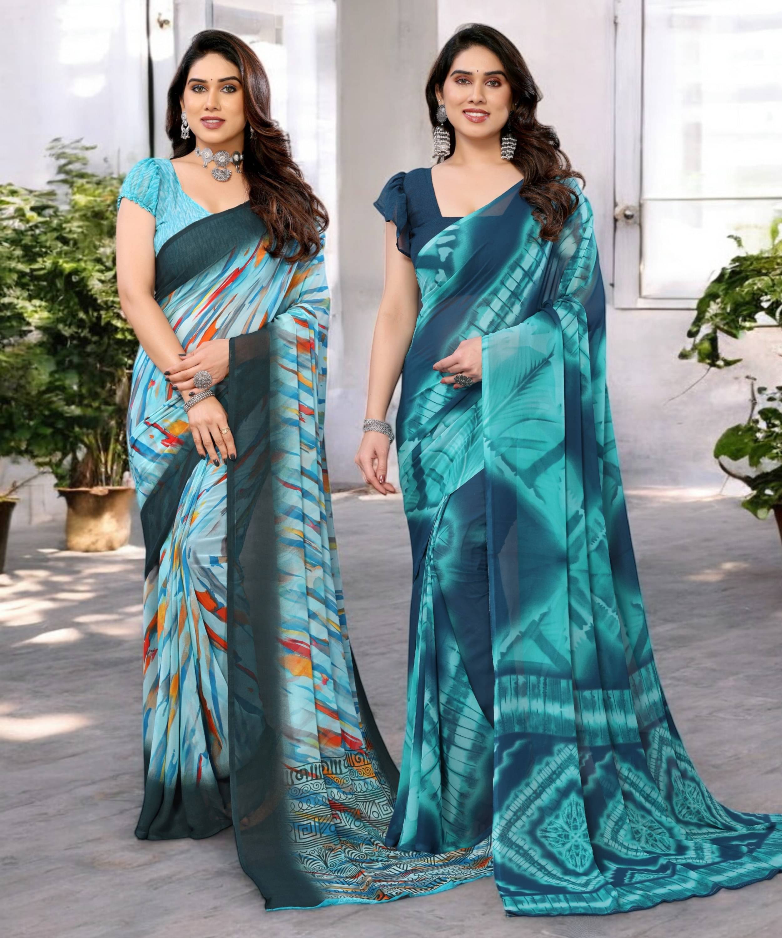 TTH Georgette Printed Saree Without Blouse Piece ( Multicolor 12 ) TTH Georgette Printed Saree Without Blouse Piece ( Multicolor 12 )