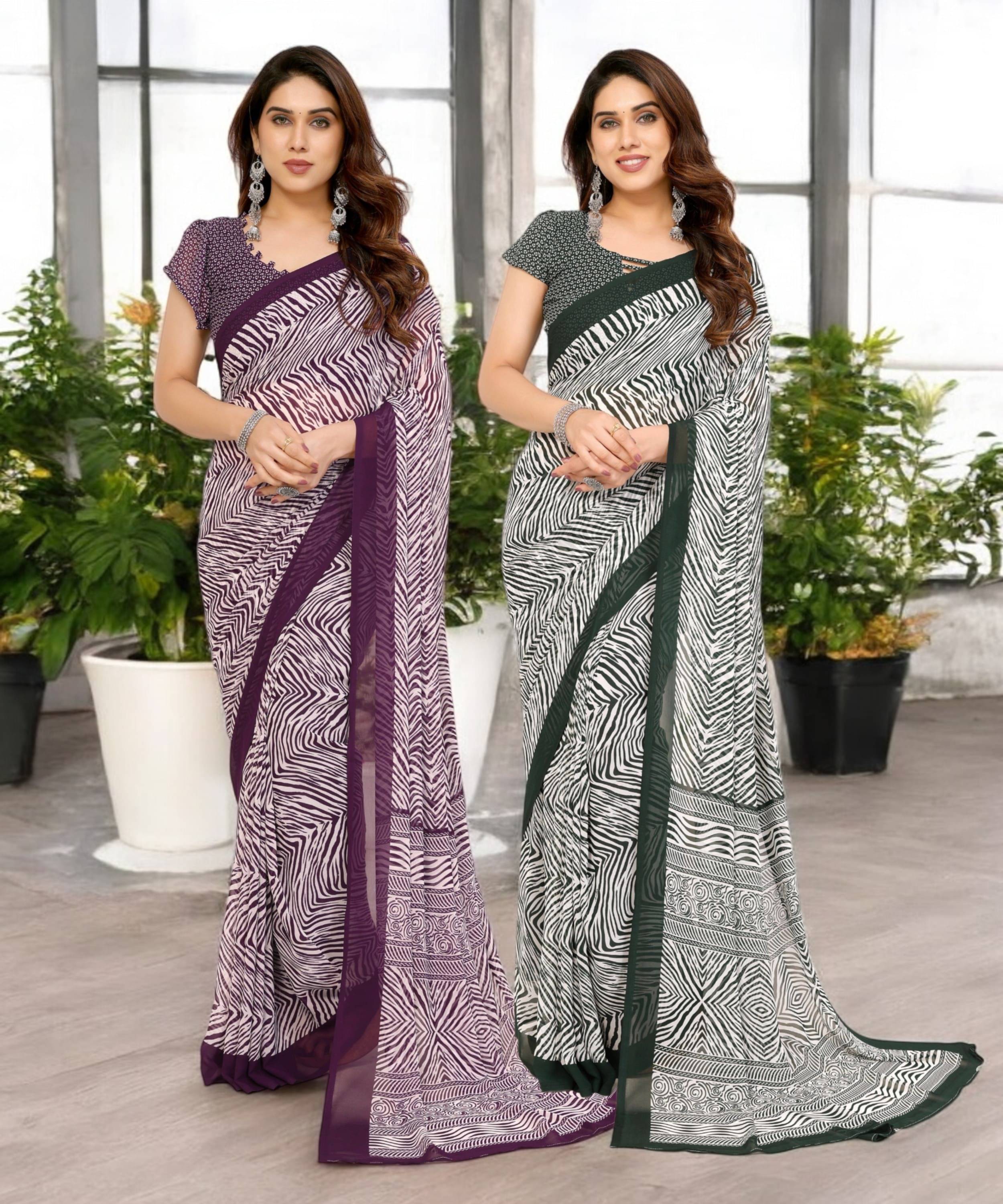 TTH Georgette Printed Saree Without Blouse Piece ( Multicolor 8 ) TTH Georgette Printed Saree Without Blouse Piece ( Multicolor 8 )