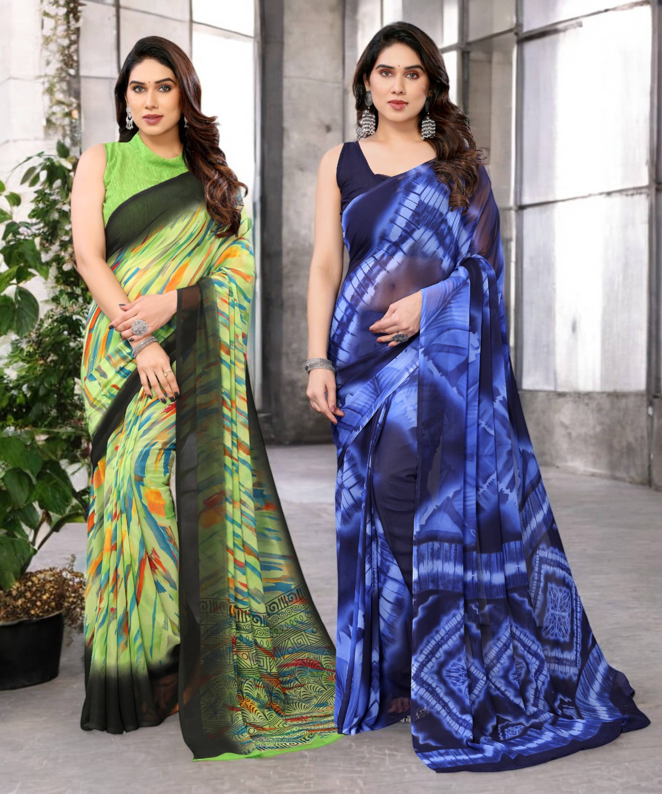 TTH Georgette Printed Saree Without Blouse Piece ( Multicolor 11 ) TTH Georgette Printed Saree Without Blouse Piece ( Multicolor 11 )