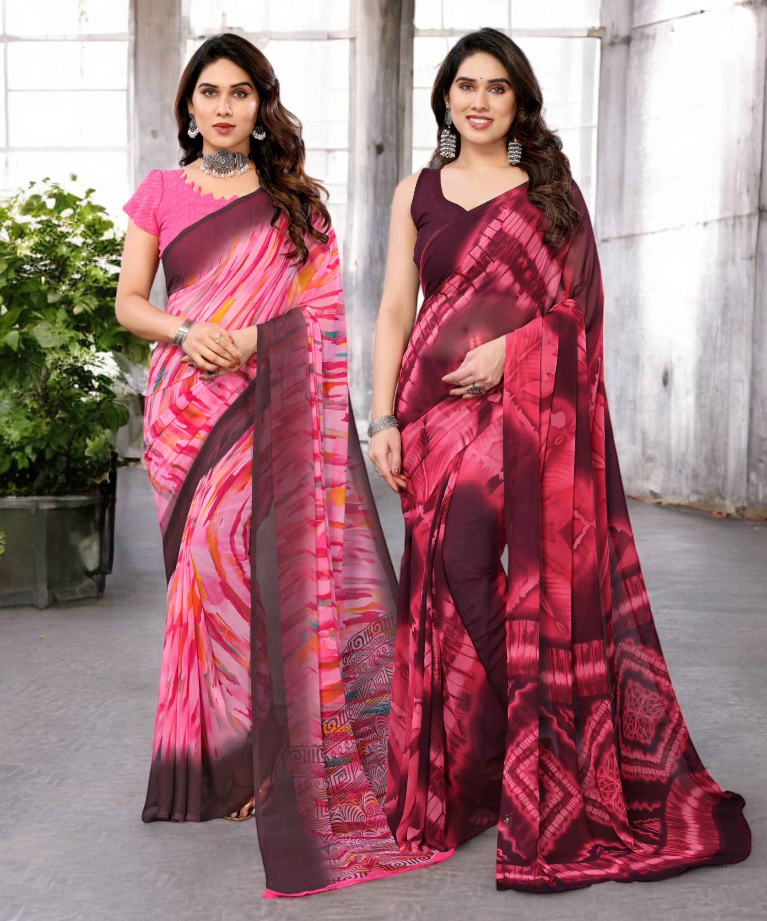 TTH Georgette Printed Saree Without Blouse Piece ( Multicolor 3 ) TTH Georgette Printed Saree Without Blouse Piece ( Multicolor 3 )
