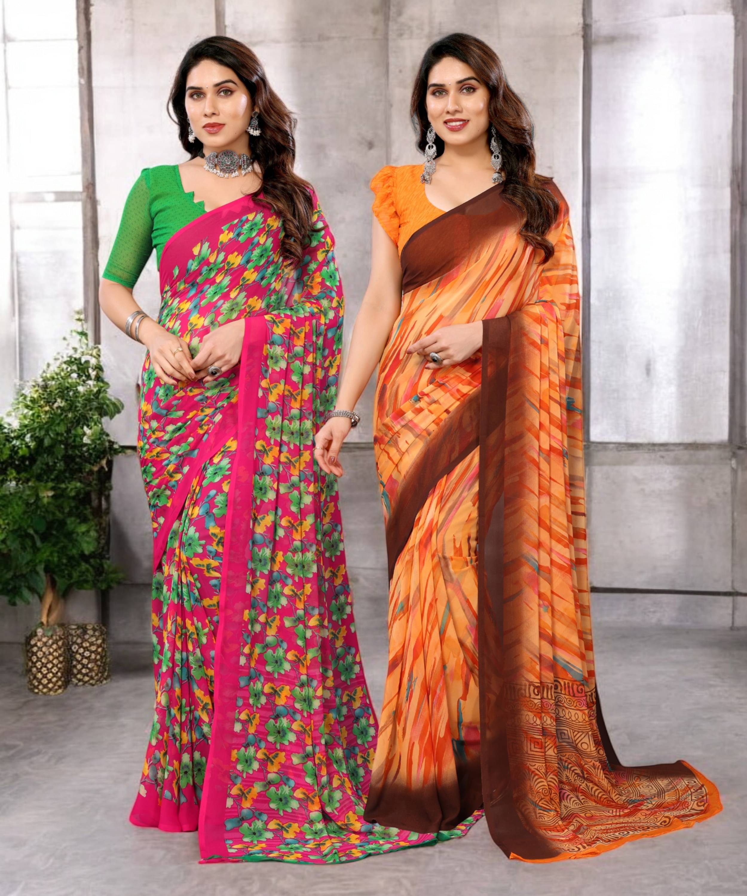 TTH Georgette Printed Saree Without Blouse Piece ( Multicolor 12 ) TTH Georgette Printed Saree Without Blouse Piece ( Multicolor 12 )