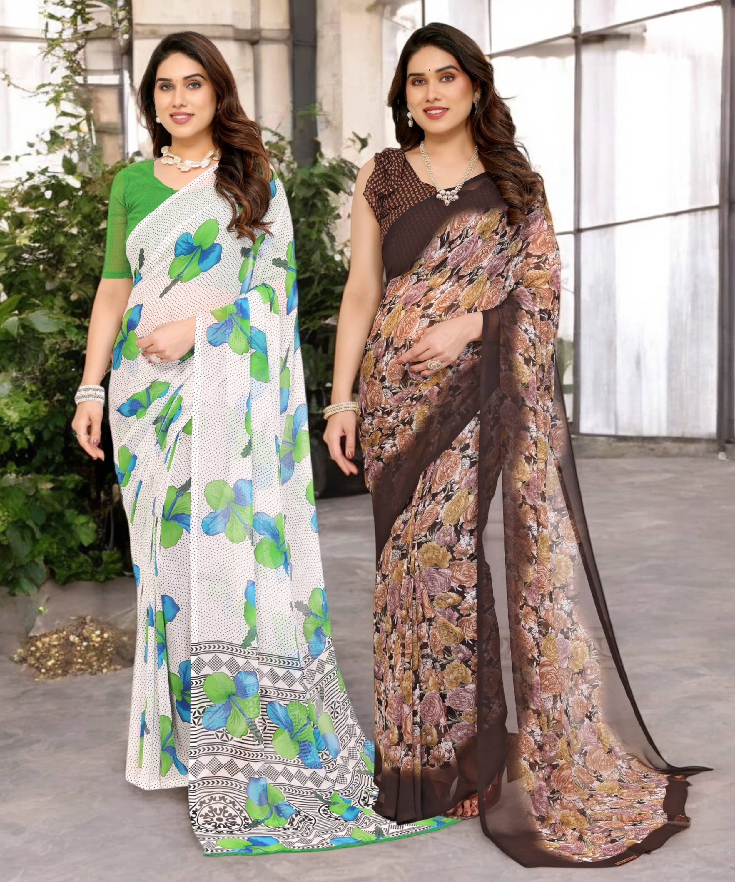 TTH Georgette Printed Saree Without Blouse Piece ( Multicolor 17 ) TTH Georgette Printed Saree Without Blouse Piece ( Multicolor 17 )