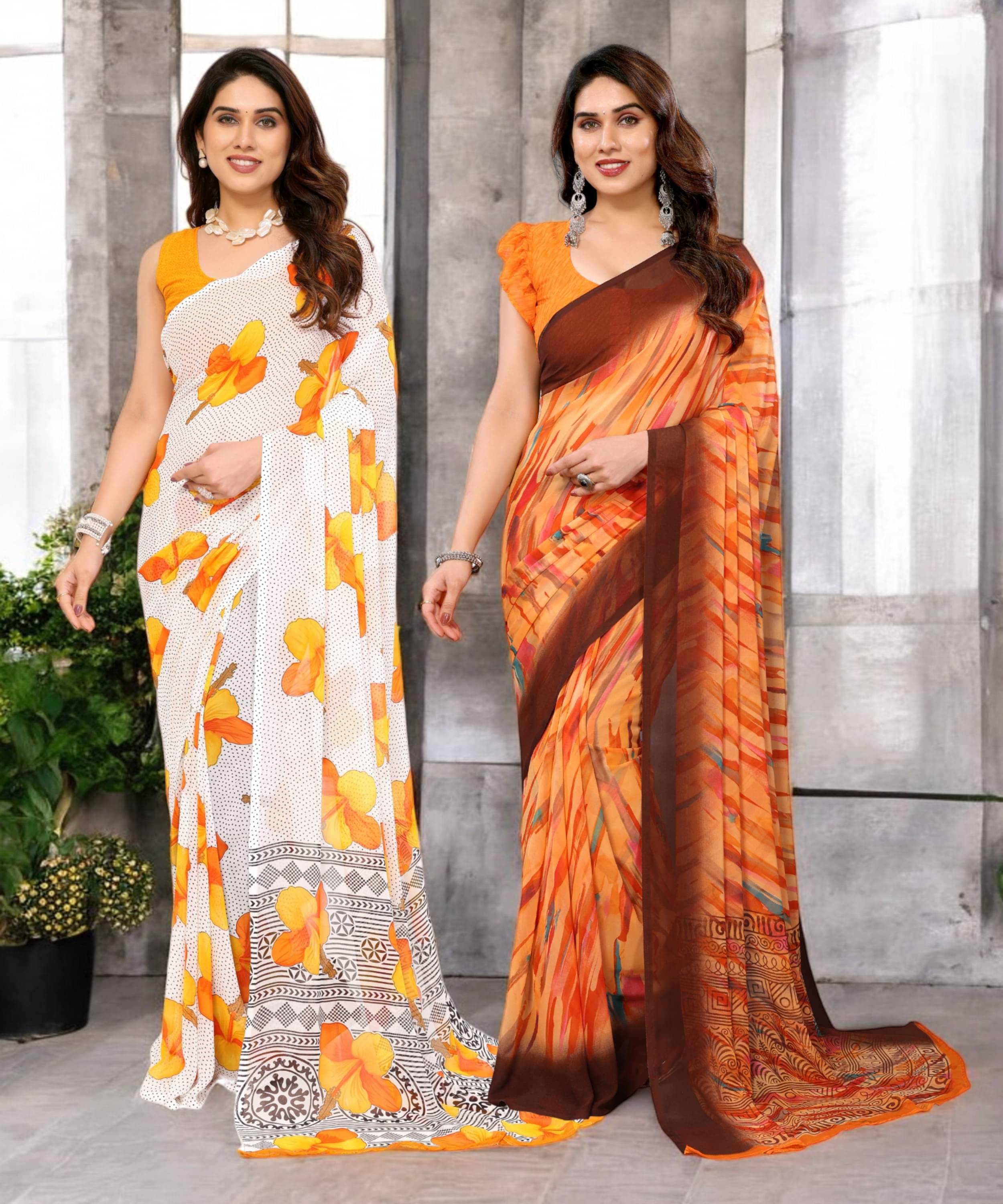 TTH Georgette Printed Saree Without Blouse Piece ( Multicolor 2 )     			TTH Georgette Printed Saree Without Blouse Piece ( Multicolor 2 )