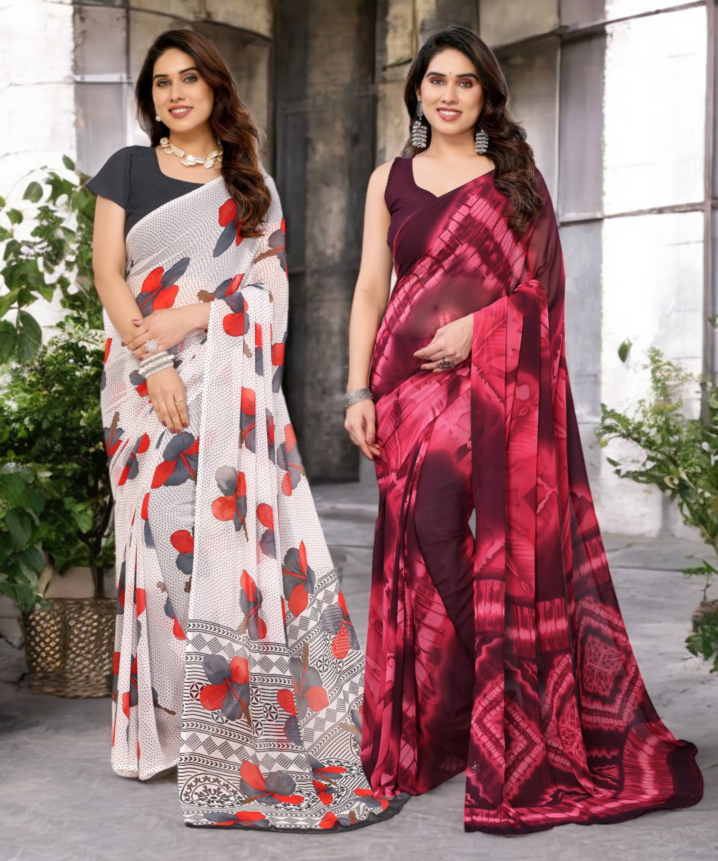 TTH Georgette Printed Saree Without Blouse Piece ( Multicolor 2 ) TTH Georgette Printed Saree Without Blouse Piece ( Multicolor 2 )