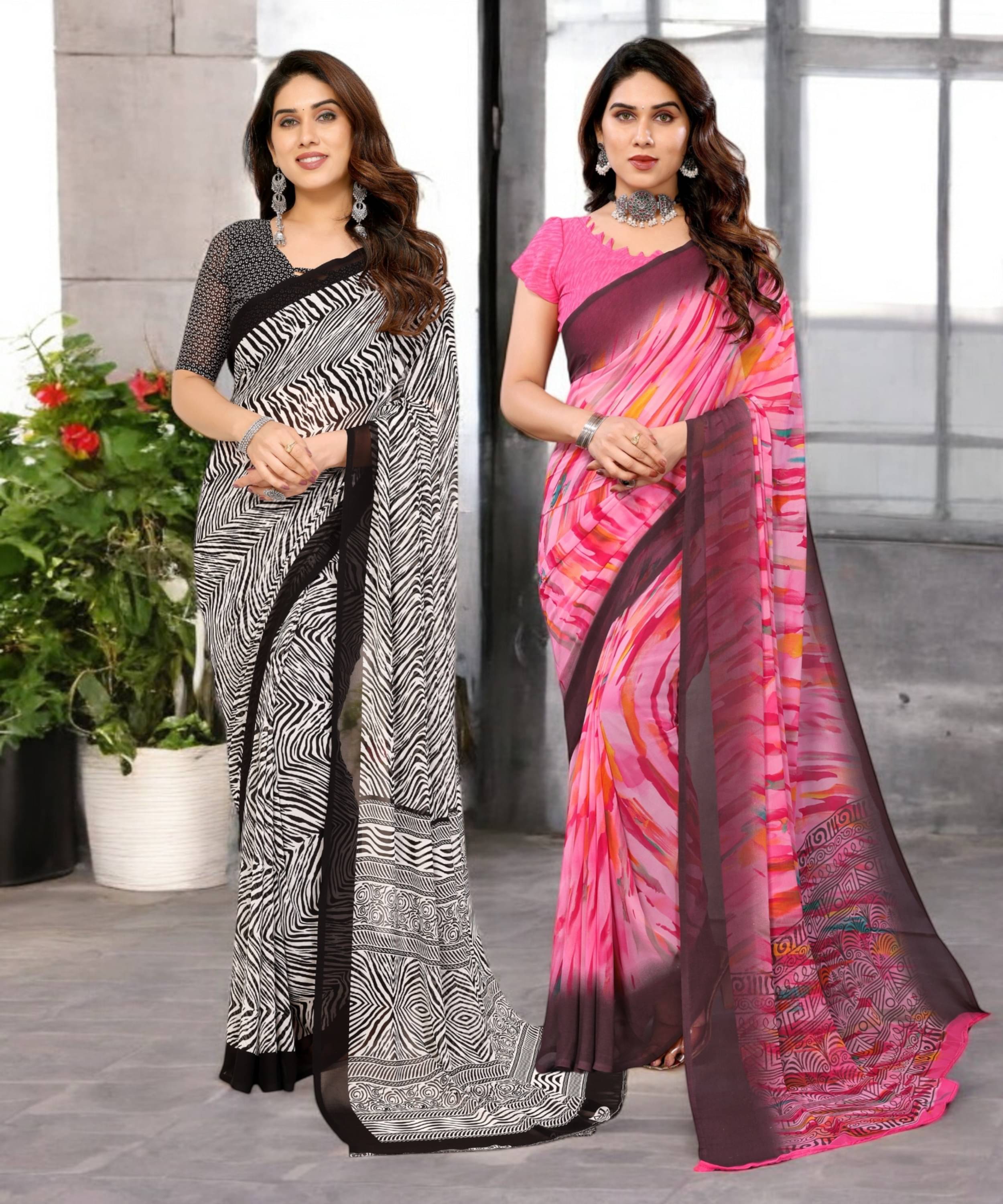 TTH Georgette Printed Saree Without Blouse Piece ( Multicolor 13 ) TTH Georgette Printed Saree Without Blouse Piece ( Multicolor 13 )