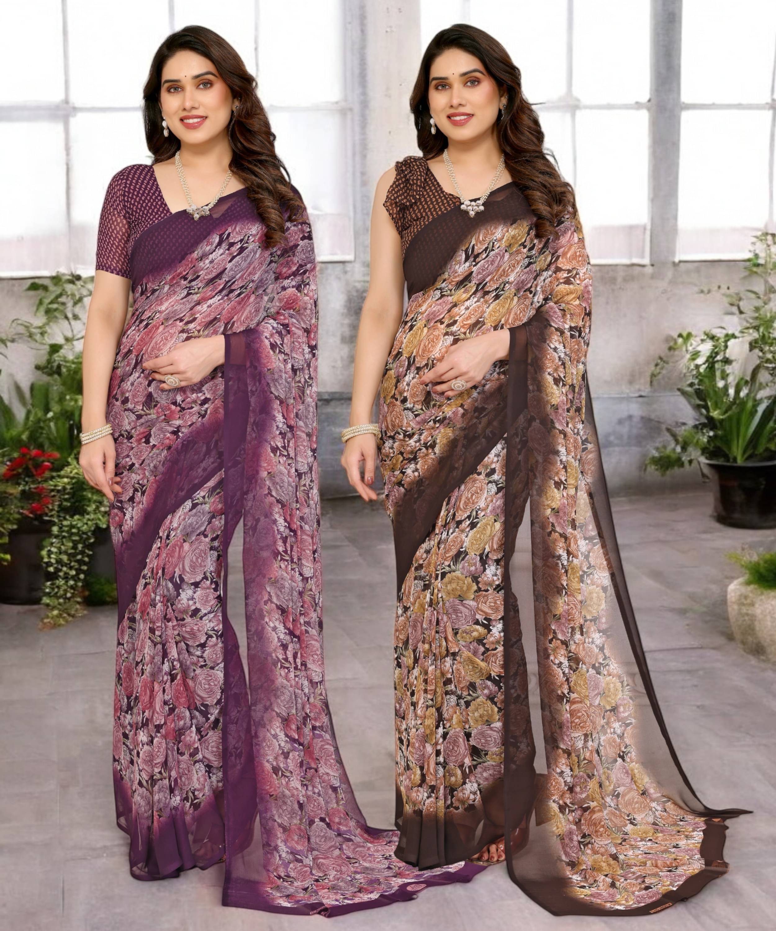 TTH Georgette Printed Saree Without Blouse Piece ( Multicolor 13 ) TTH Georgette Printed Saree Without Blouse Piece ( Multicolor 13 )