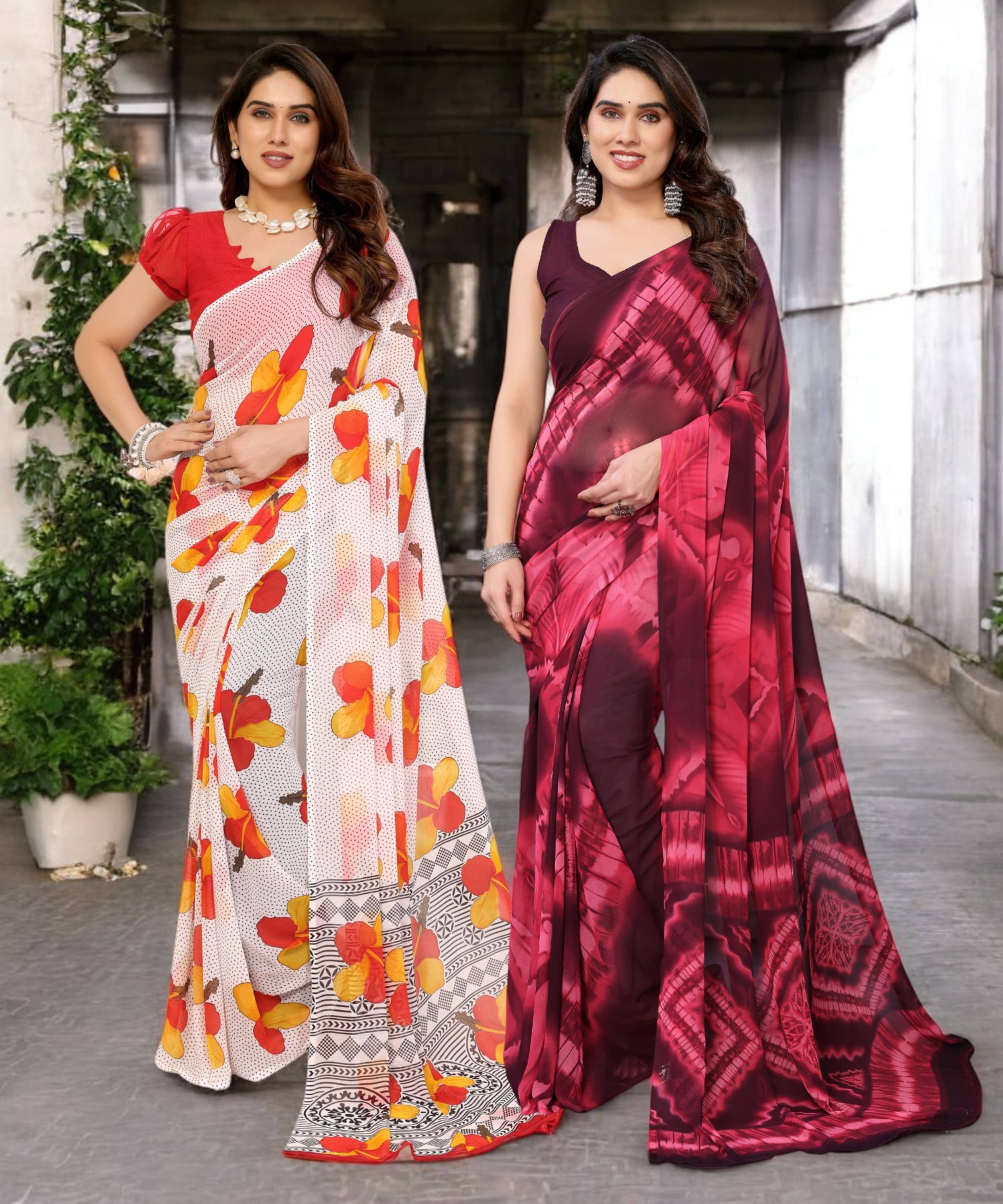 TTH Georgette Printed Saree Without Blouse Piece ( Multicolor 11 ) TTH Georgette Printed Saree Without Blouse Piece ( Multicolor 11 )