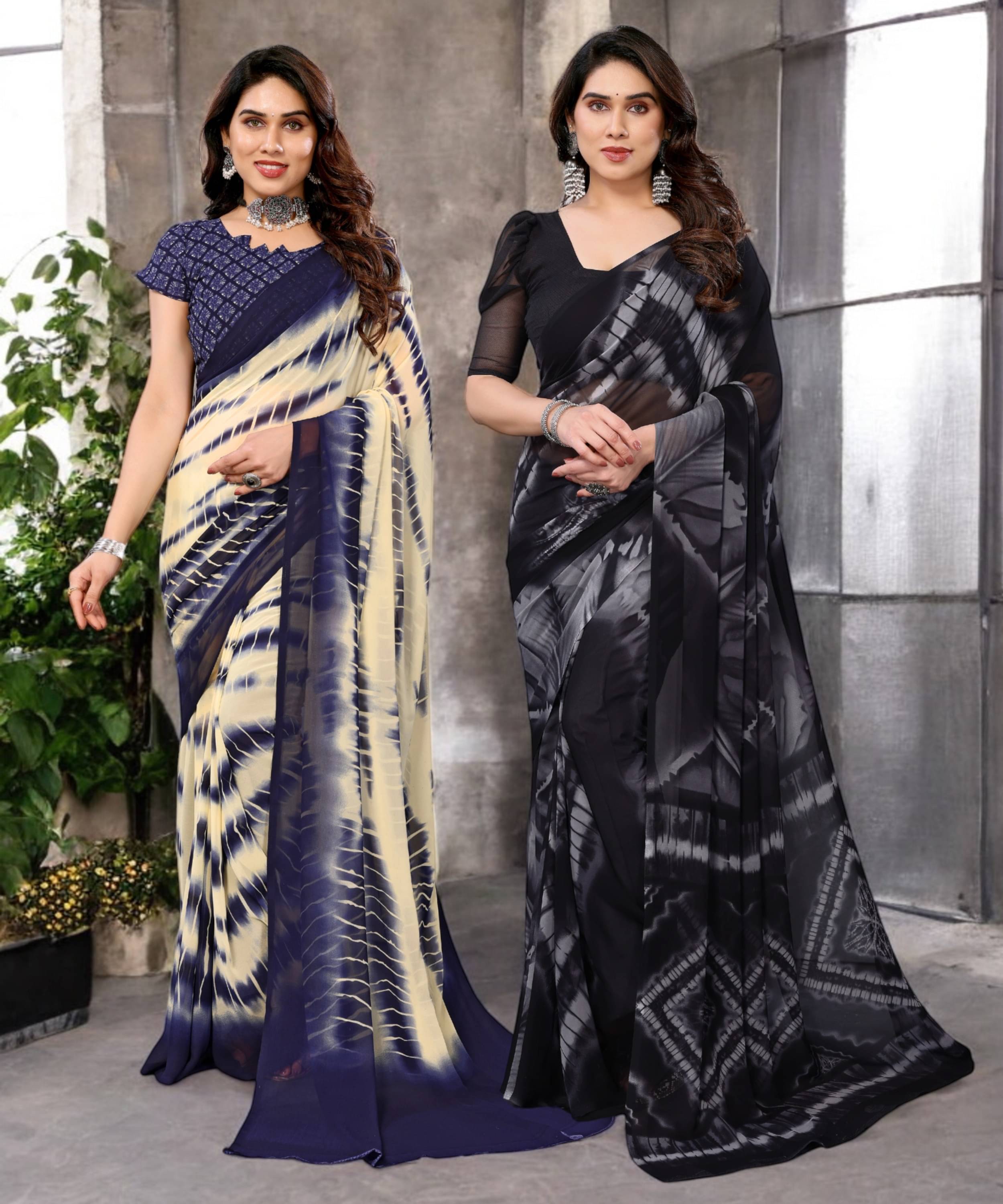     			TTH Georgette Printed Saree Without Blouse Piece ( Multicolor 2 )