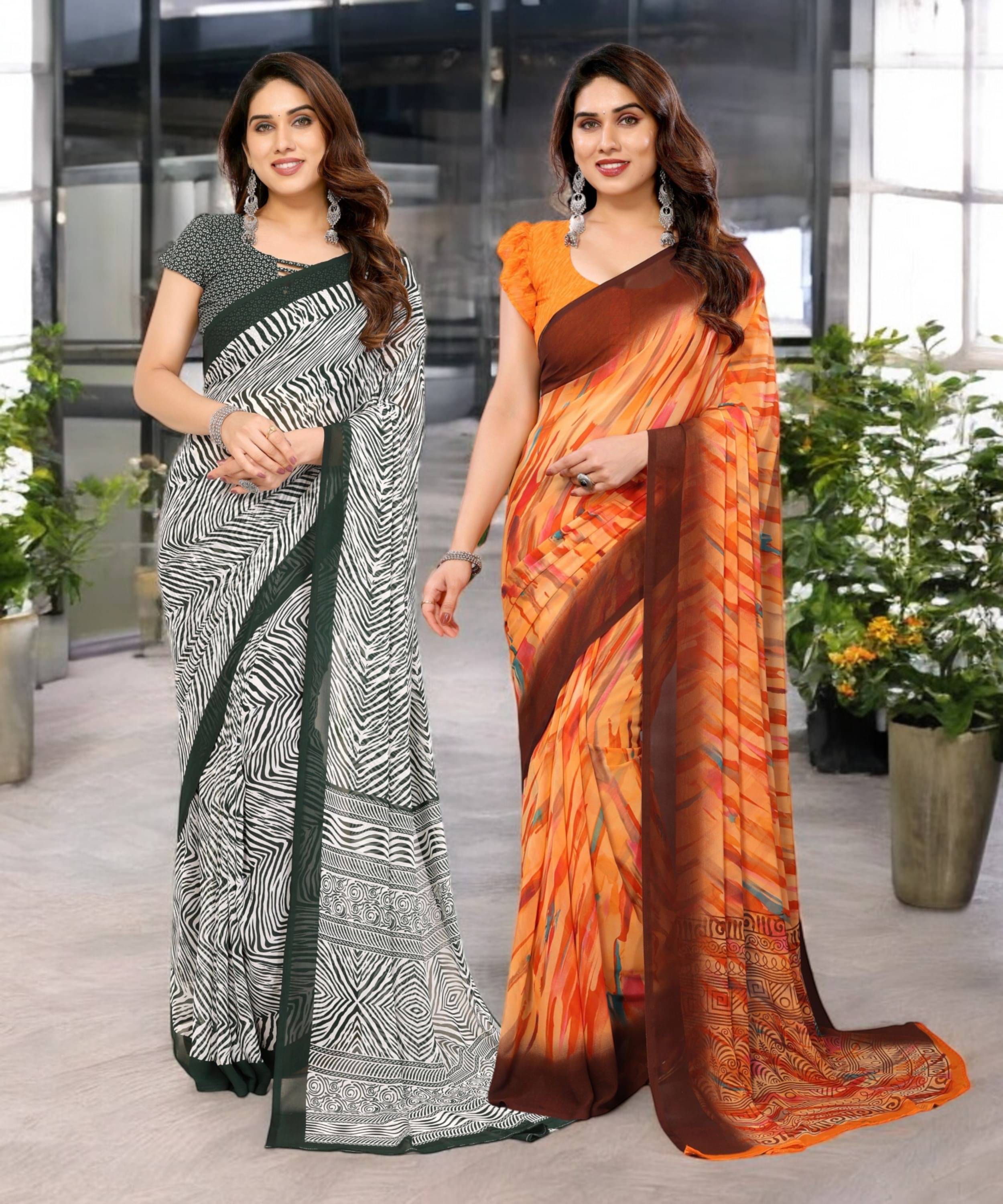 TTH Georgette Printed Saree Without Blouse Piece ( Multicolor 20 ) TTH Georgette Printed Saree Without Blouse Piece ( Multicolor 20 )
