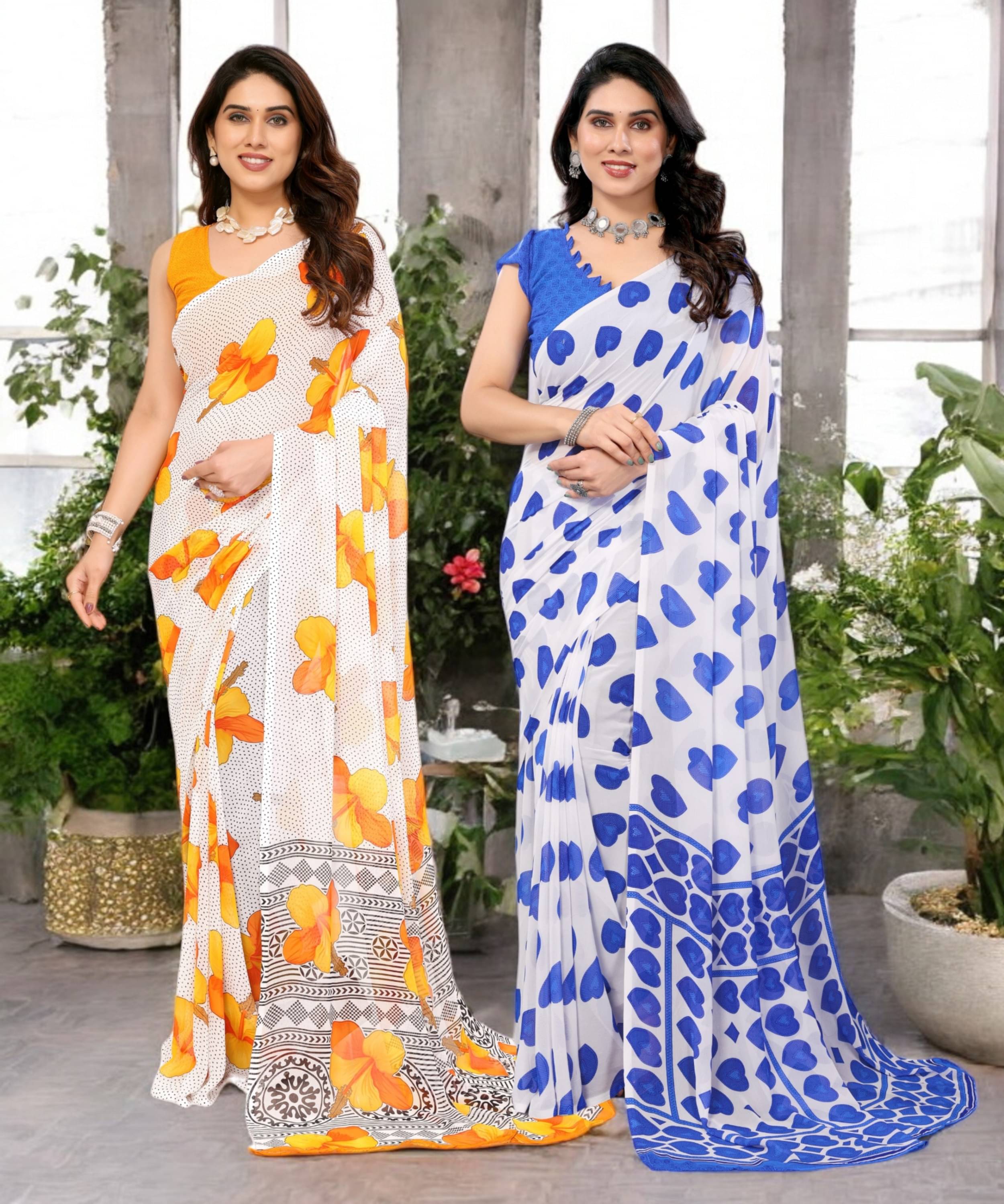 TTH Georgette Printed Saree Without Blouse Piece ( Multicolor 13 ) TTH Georgette Printed Saree Without Blouse Piece ( Multicolor 13 )
