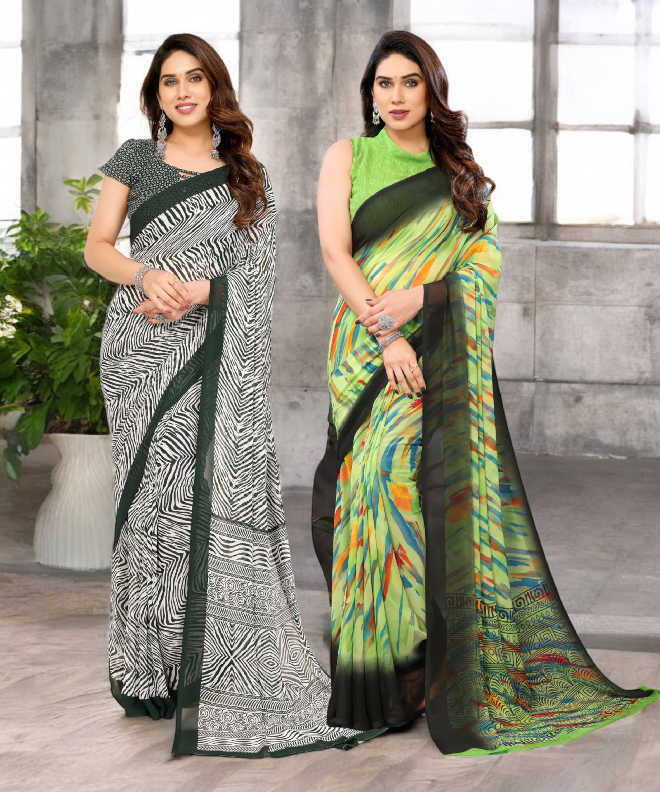 TTH Georgette Printed Saree Without Blouse Piece ( Multicolor 19 ) TTH Georgette Printed Saree Without Blouse Piece ( Multicolor 19 )