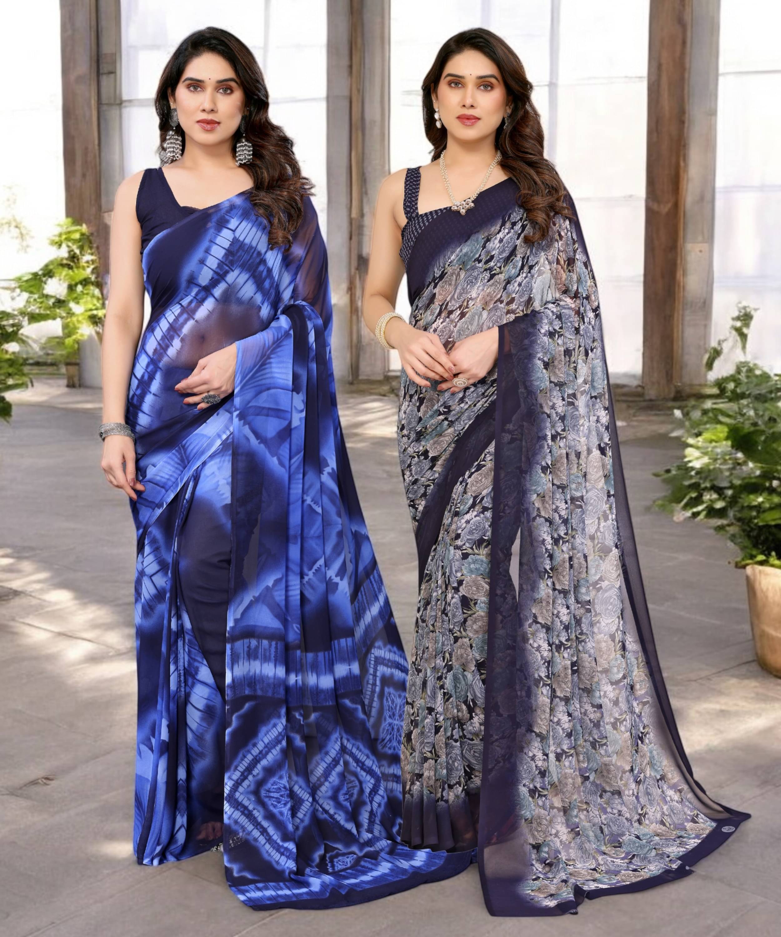     			TTH Georgette Printed Saree Without Blouse Piece ( Multicolor 6 )