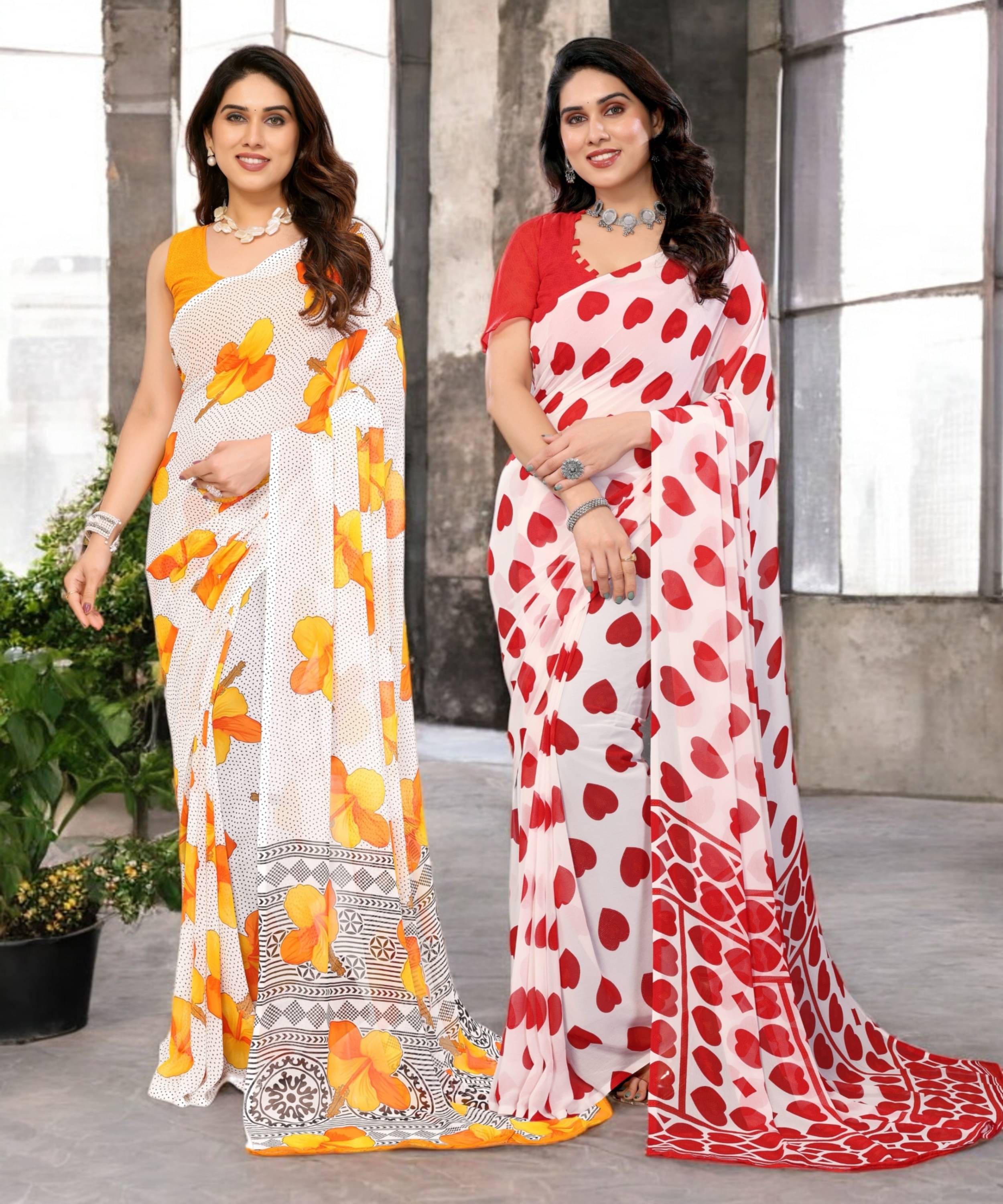     			TTH Georgette Printed Saree Without Blouse Piece ( Multicolor 15 )