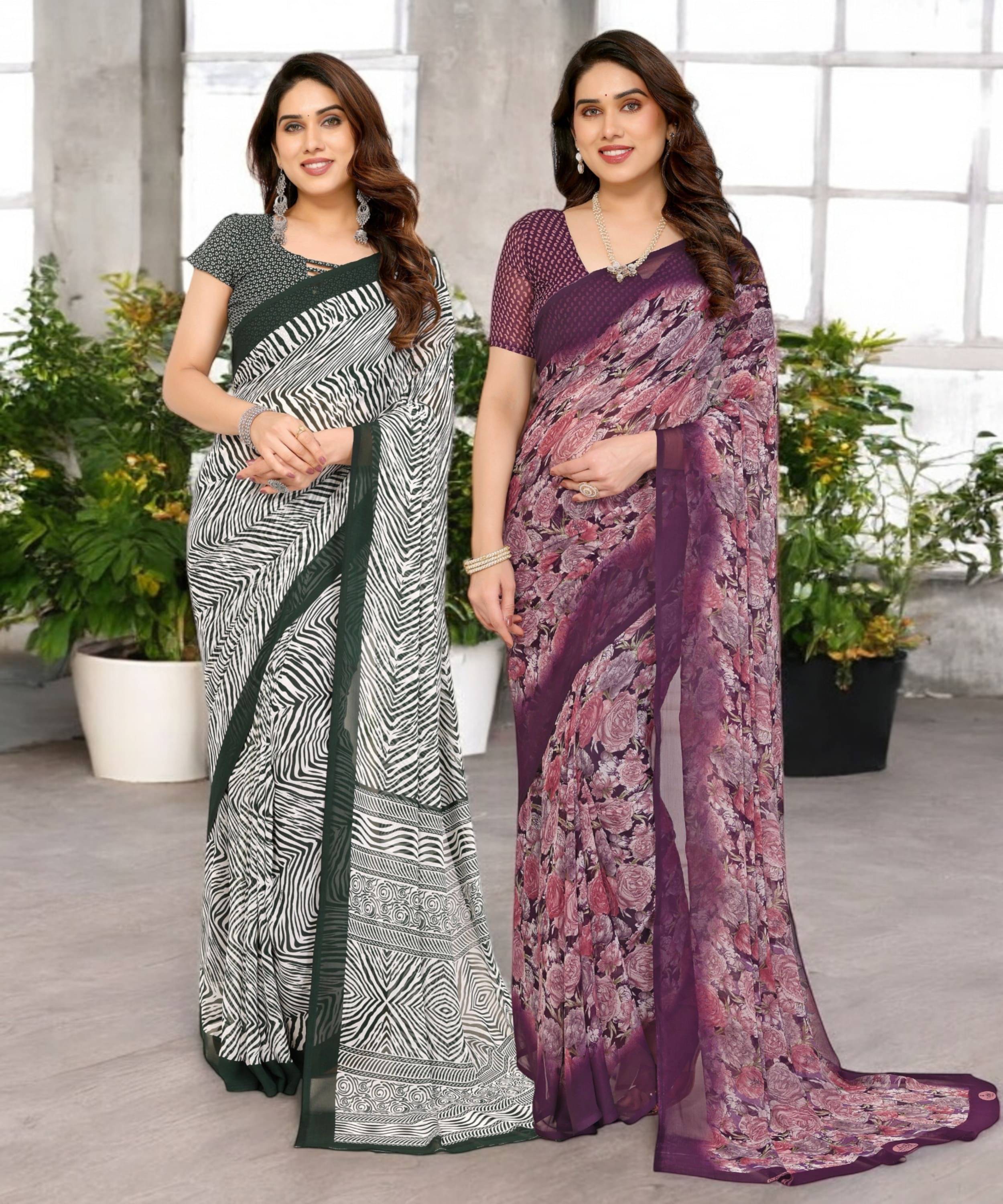 TTH Georgette Printed Saree Without Blouse Piece ( Multicolor 11 ) TTH Georgette Printed Saree Without Blouse Piece ( Multicolor 11 )