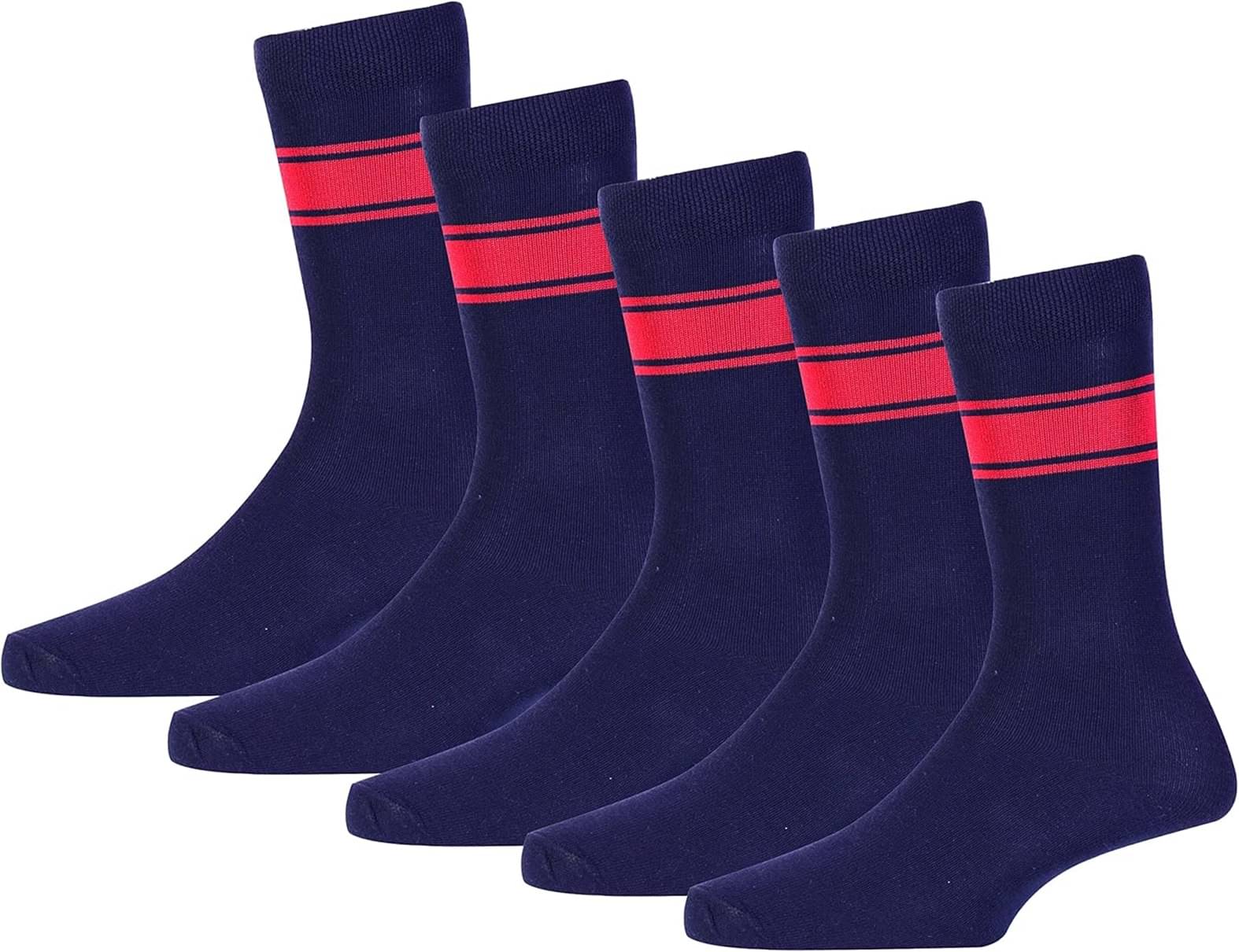 Tahiro Pack of 5 Men's Cotton Mid Length Socks ( Blue ) Tahiro Pack of 5 Men's Cotton Mid Length Socks ( Blue )