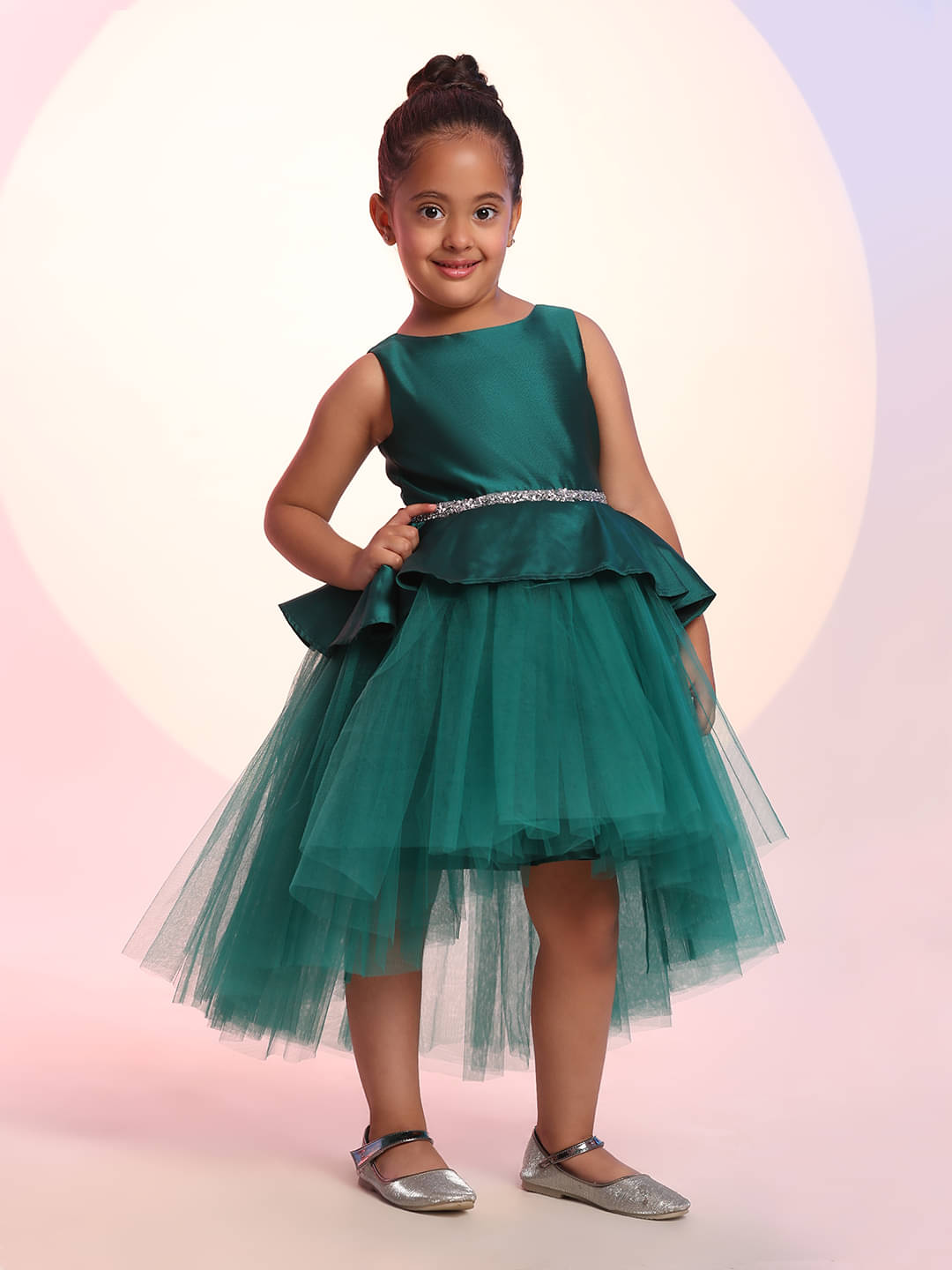     			Toy Balloon Kids Net Frock For Girls ( Pack of 1 , Green )