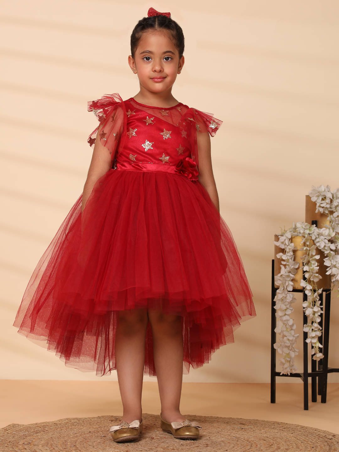 Toy Balloon Kids Net Frock For Girls ( Pack of 1 , Maroon ) Toy Balloon Kids Net Frock For Girls ( Pack of 1 , Maroon )
