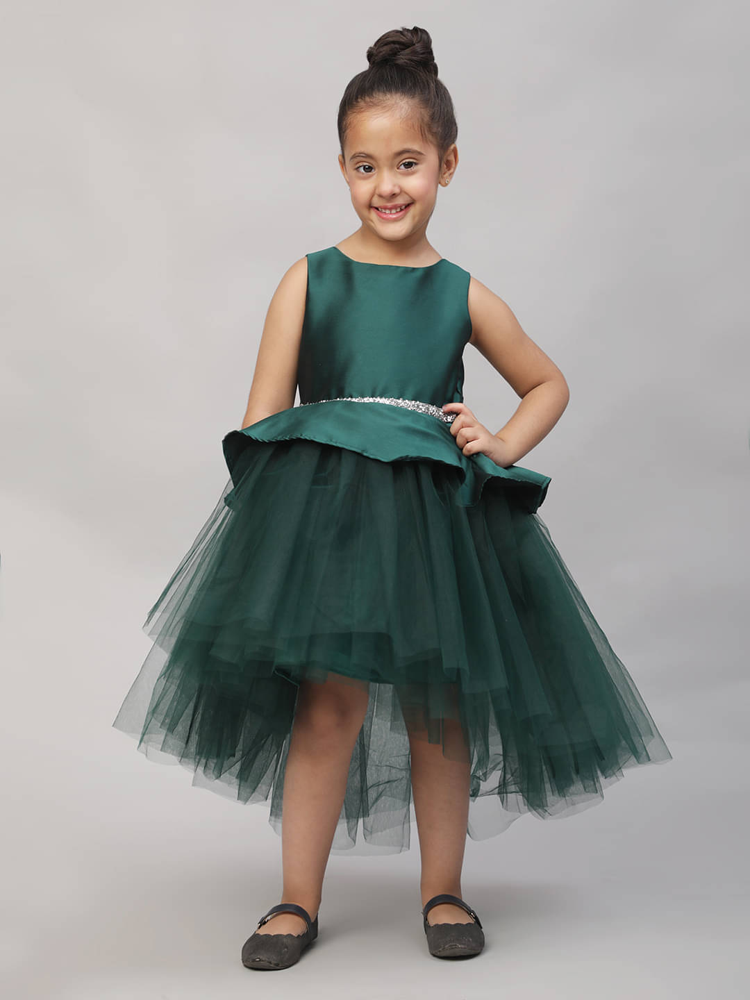 Toy Balloon Kids Net Frock For Girls ( Pack of 1 , Dark Green ) Toy Balloon Kids Net Frock For Girls ( Pack of 1 , Dark Green )