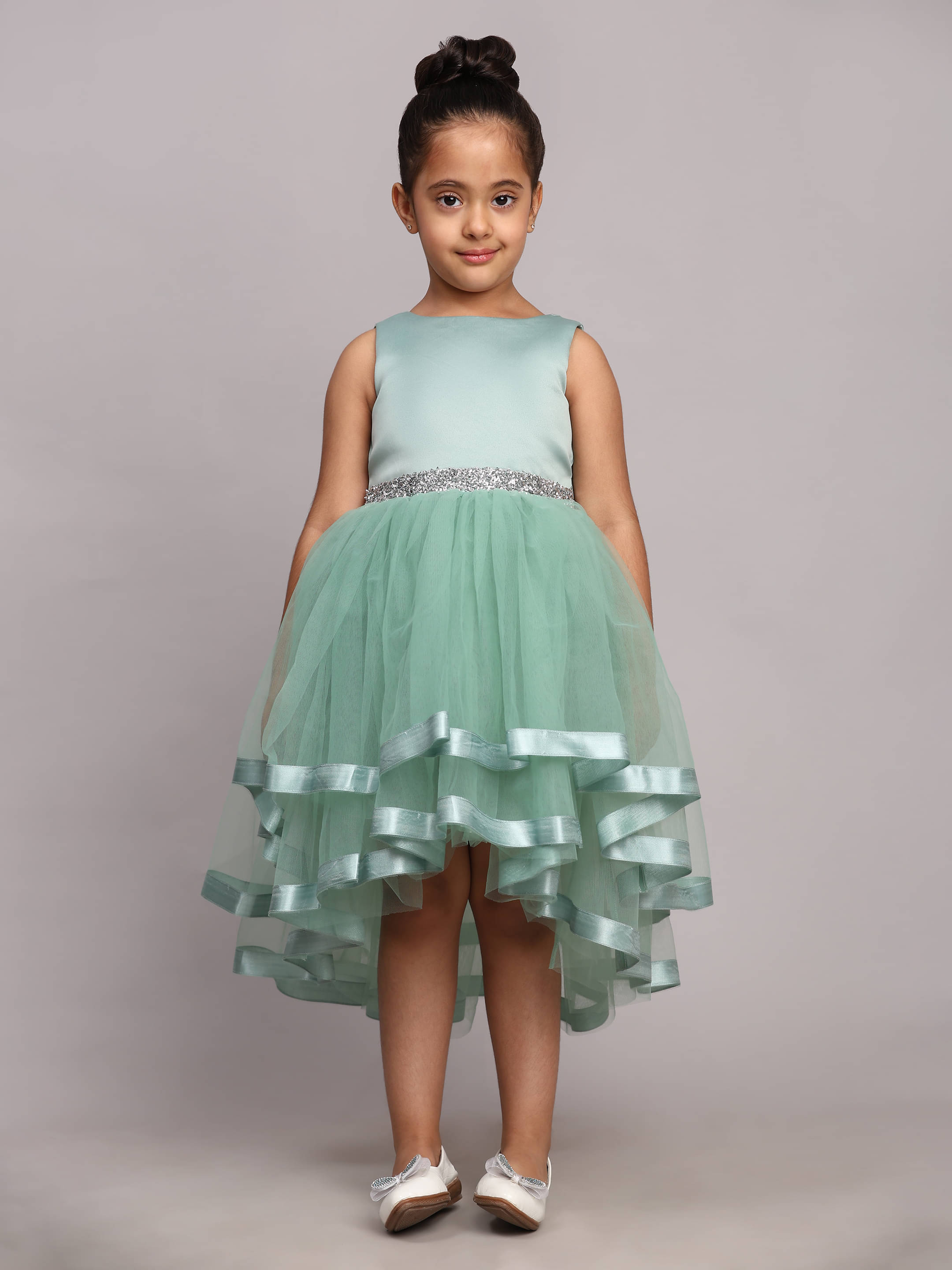     			Toy Balloon Kids Net Frock For Girls ( Pack of 1 , Green )