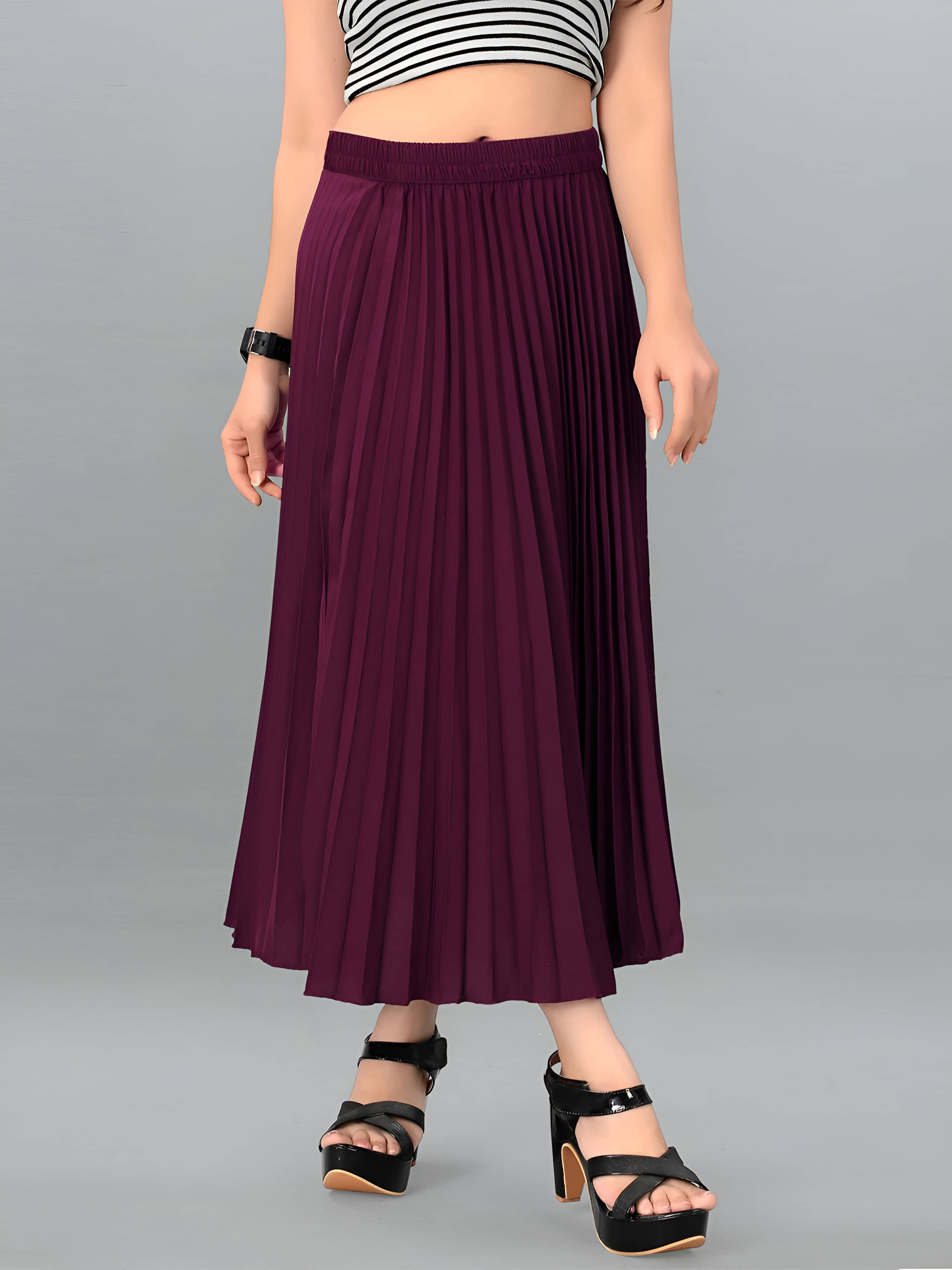 ZWERLON Purple Rayon Women's Flared Skirt ( Pack of 1 ) ZWERLON Purple Rayon Women's Flared Skirt ( Pack of 1 )