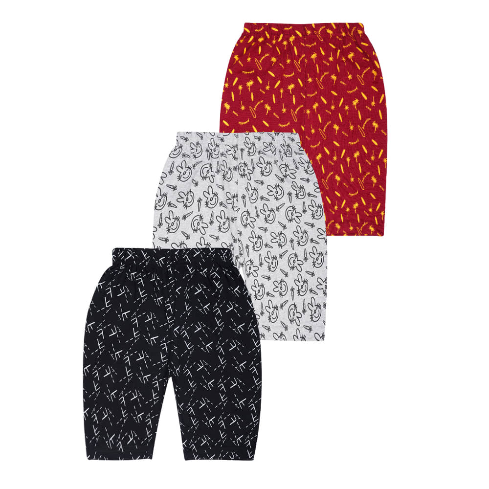 kukke Pack of 3 Cotton Shorts For Baby Boys ( Multicolor ) - Shorts | Buy online on ZillyBuy