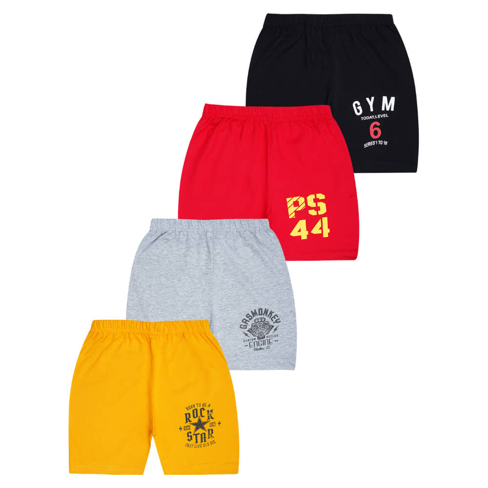 kukke Pack of 4 Cotton Shorts For Baby Boys ( Multicolor ) - Shorts | Buy online on ZillyBuy