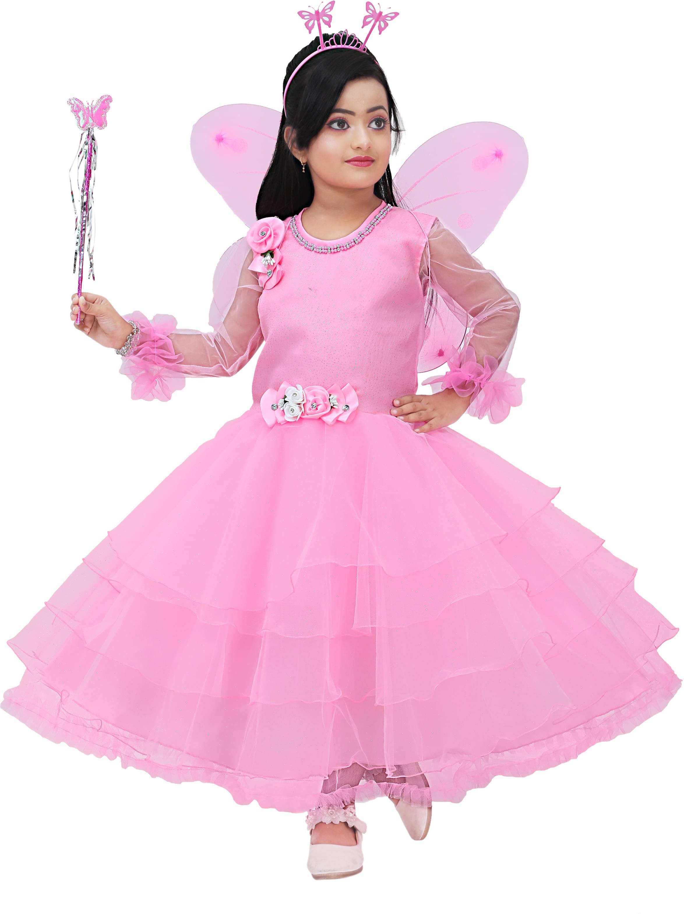 APNA COLLECTION Net Frock For Girls ( Pack of 1 , Pink ) APNA COLLECTION Net Frock For Girls ( Pack of 1 , Pink )