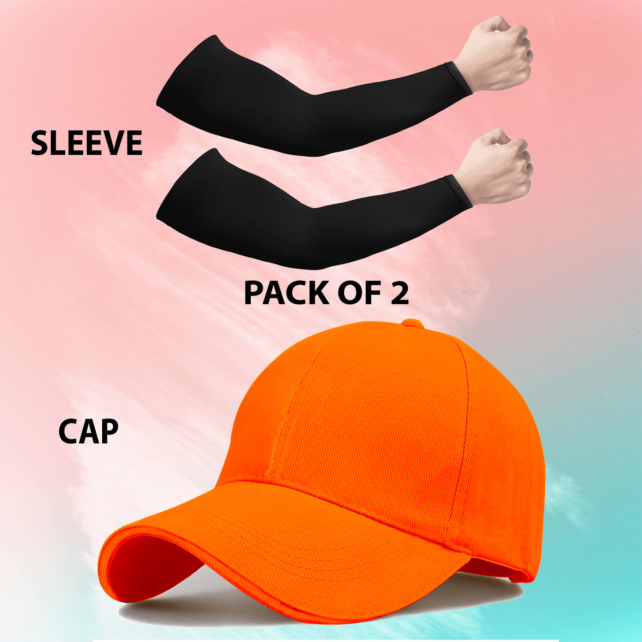 Bolax Pack of 2 Cotton Men's Cap ( Orange )