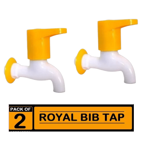     			Cossimo Royal Yellow PVC Bib Cock Tap - 2 PCS Plastic (ABS) Bathroom Tap (Bib Cock)