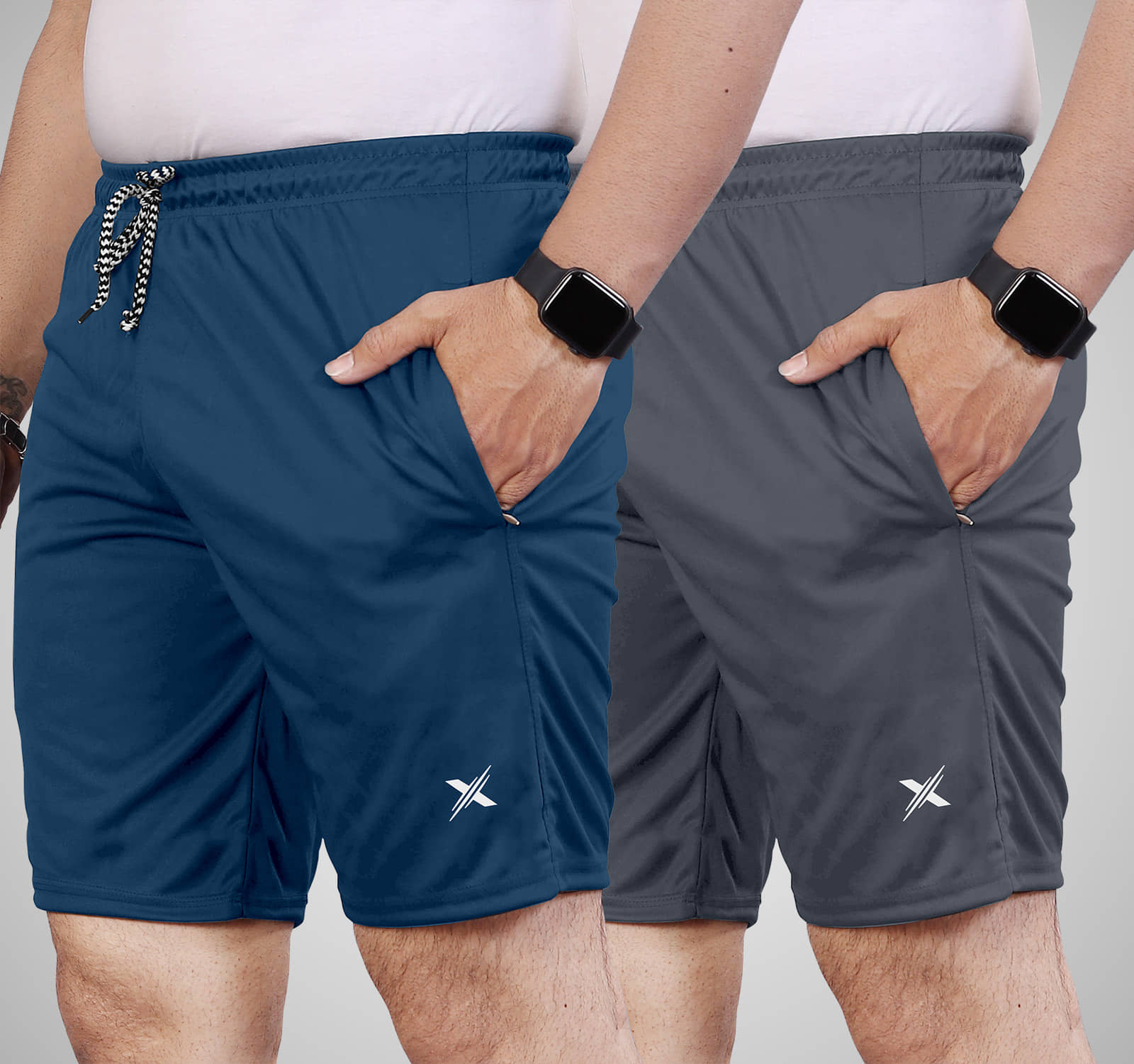 FTX Dark Grey Lycra Men's Shorts ( Pack of 2 ) - Shorts | Buy online on ZillyBuy