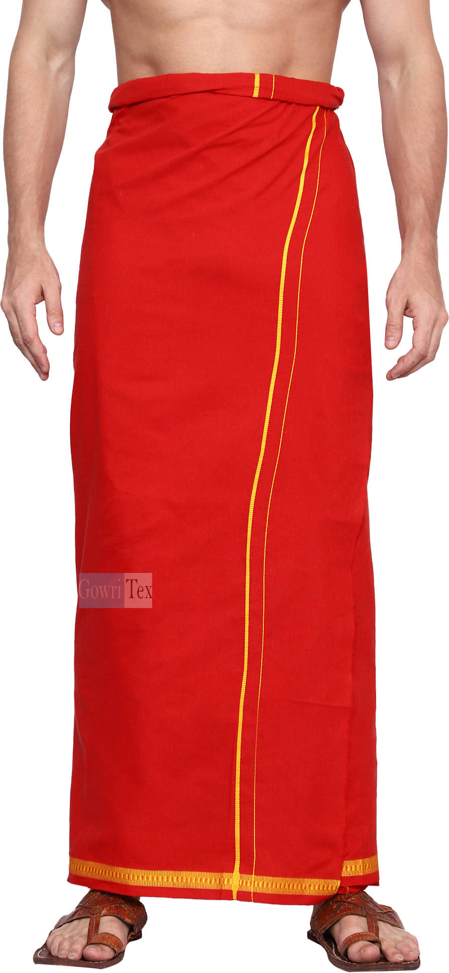 GOWRI TEX Cotton Blend Men's Dhoti Red ( Pack of 1 ) GOWRI TEX Cotton Blend Men's Dhoti Red ( Pack of 1 )