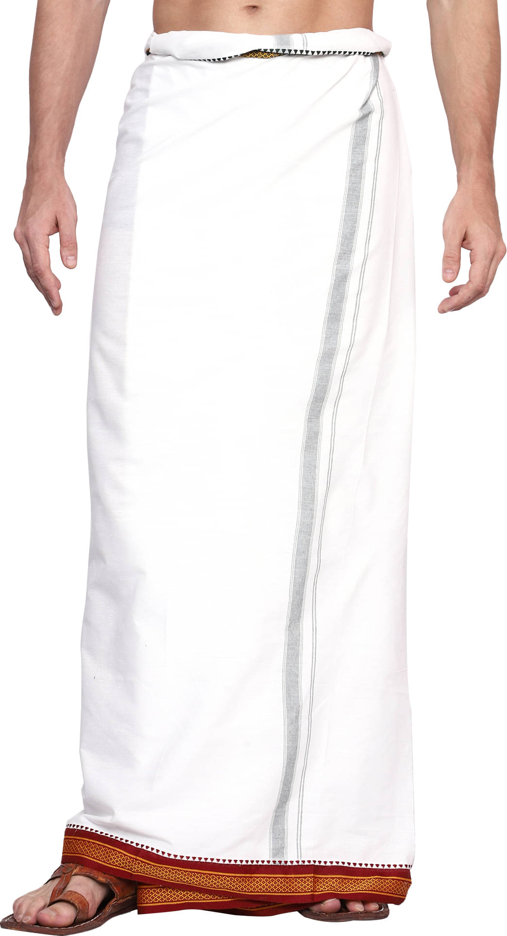 GOWRI TEX Cotton Men's Dhoti White ( Pack of 1 ) GOWRI TEX Cotton Men's Dhoti White ( Pack of 1 )