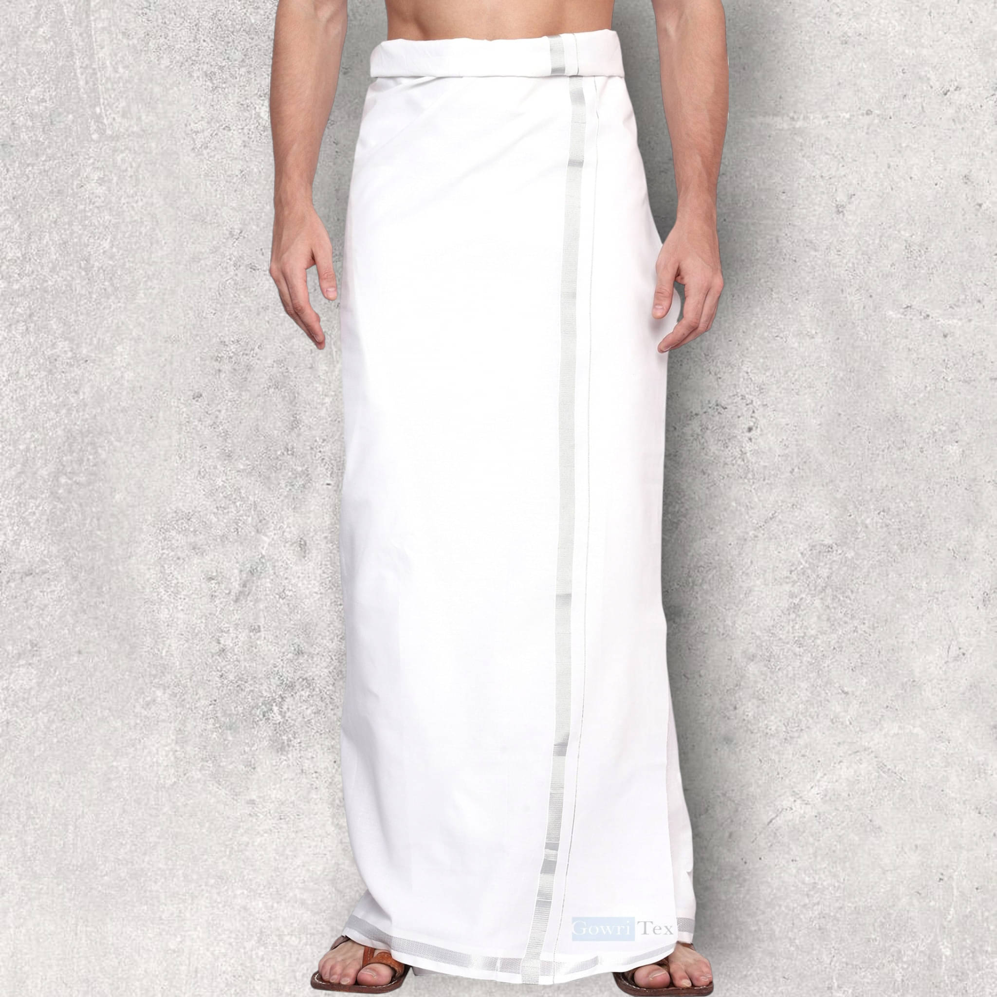 GOWRI TEX Cotton Men's Dhoti White ( Pack of 1 ) GOWRI TEX Cotton Men's Dhoti White ( Pack of 1 )