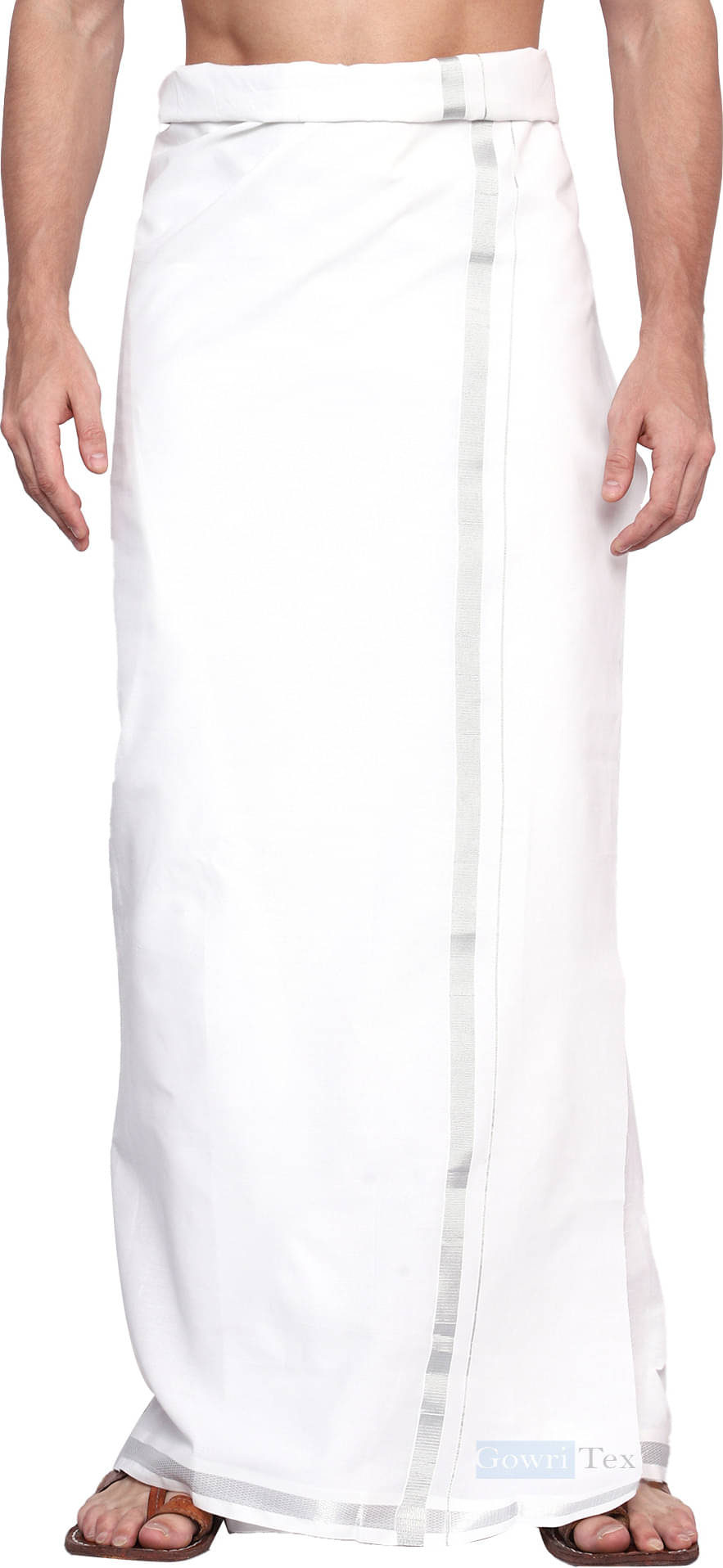 GOWRI TEX Cotton Men's Dhoti White ( Pack of 1 ) GOWRI TEX Cotton Men's Dhoti White ( Pack of 1 )
