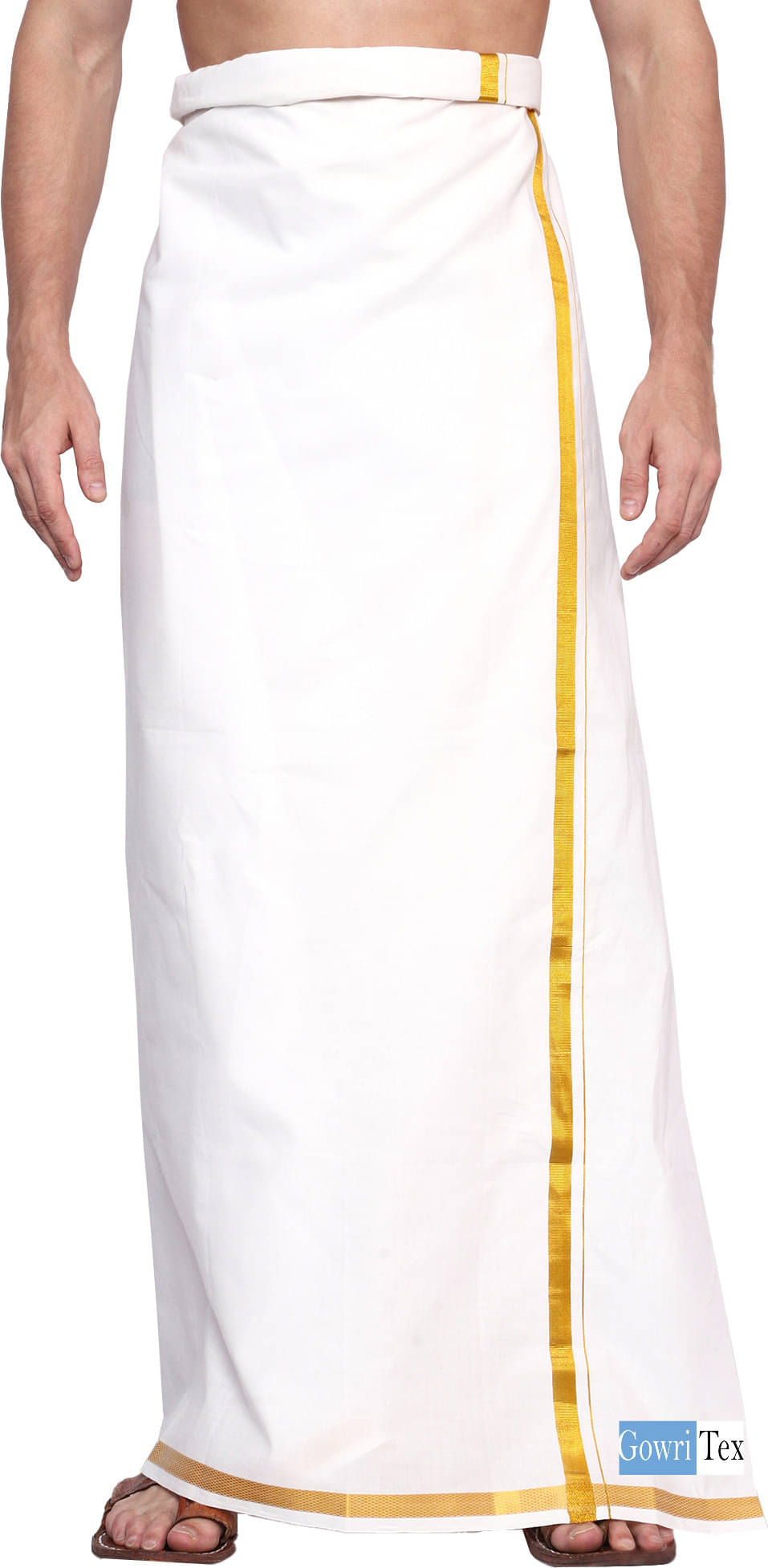     			GOWRI TEX Cotton Men's Dhoti White ( Pack of 1 )