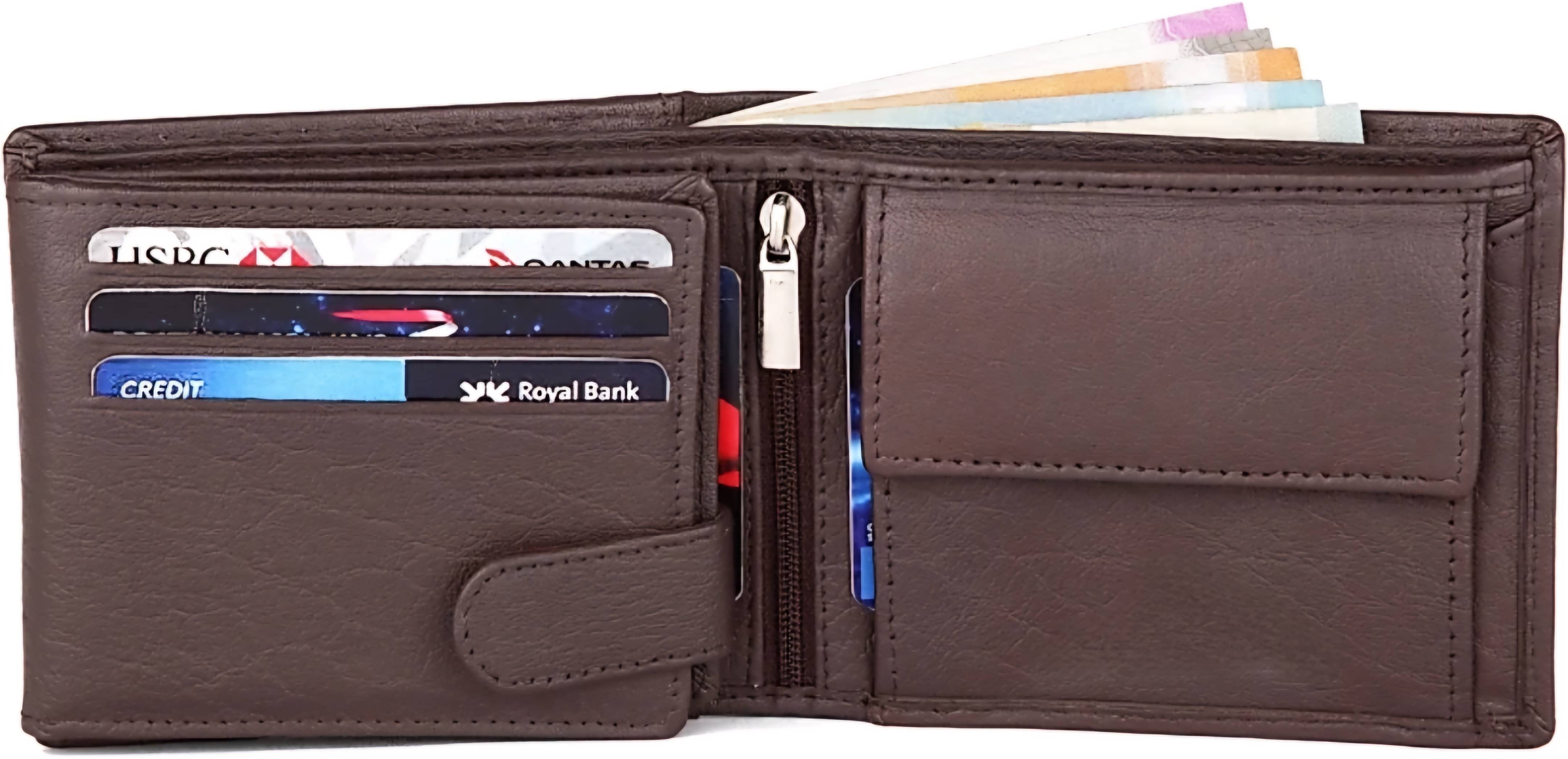 HIDEFLIX 100% Leather Solid Men's Regular Wallet With More Than 10 Slots For Card ( Brown , Pack of 1 ) HIDEFLIX 100% Leather Solid Men's Regular Wallet With More Than 10 Slots For Card ( Brown , Pack of 1 )